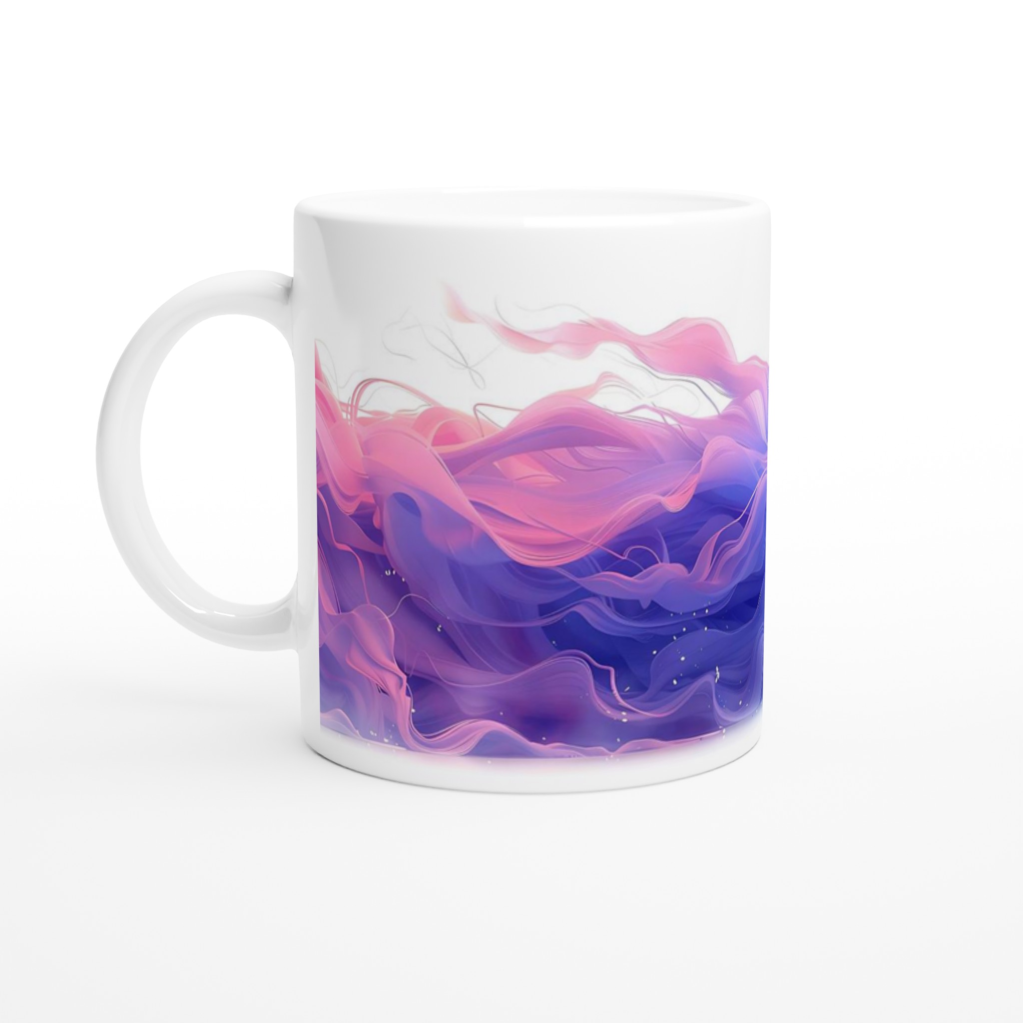 Mystisk Pastell Vågor 11oz Keramisk Mugg – Drömsk Design i Rosa och Blått för Kaffe & Te 1 c79b6bac-a0ac-4be6-abb3-af93368e5617