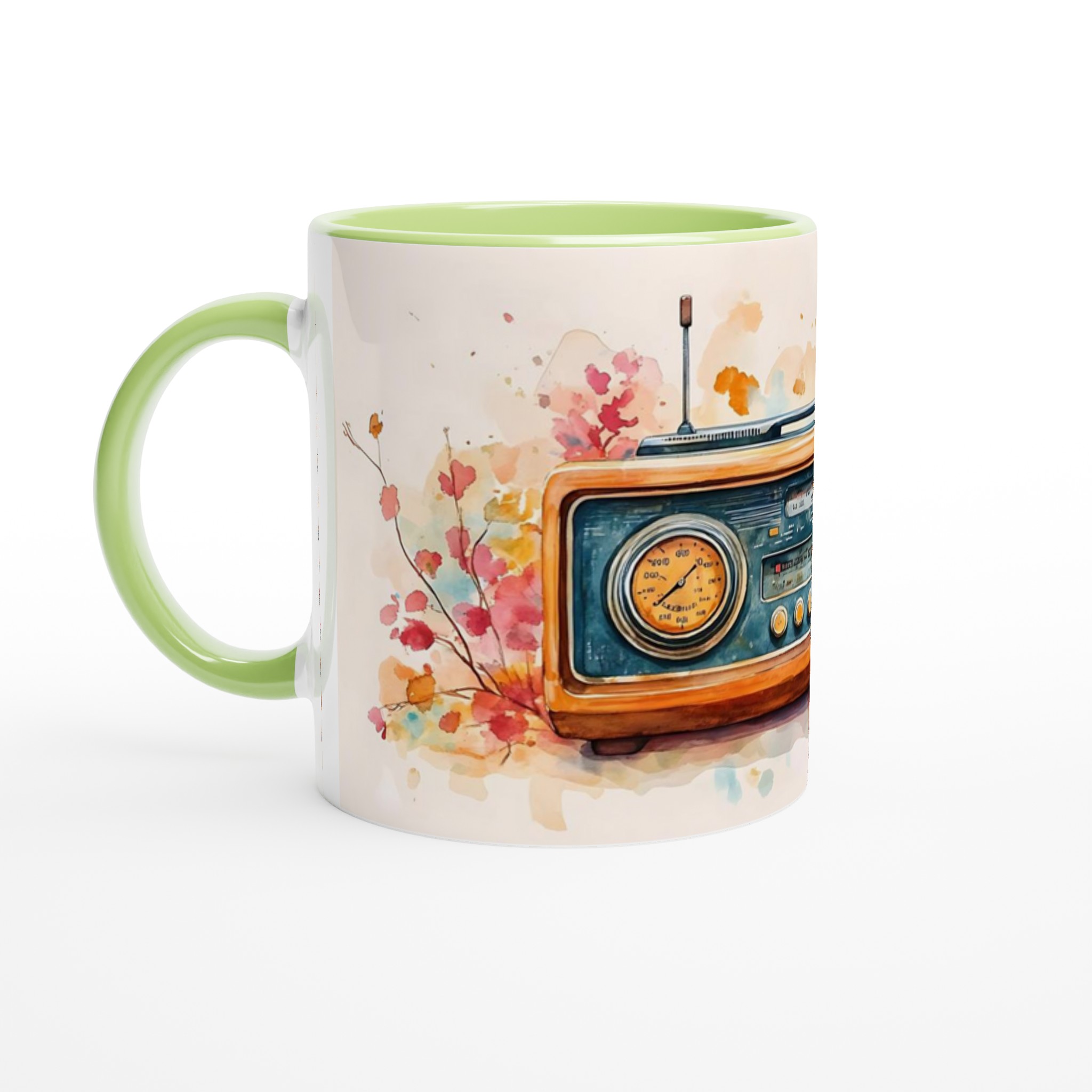 Nostalgi i Akvarell – Vintage Radiomugg med Varm Höstglöd – 11oz Keramisk Mugg i Valfri Färg 6 c7ba37d5-229e-4a03-9f32-abd6f91d68f3