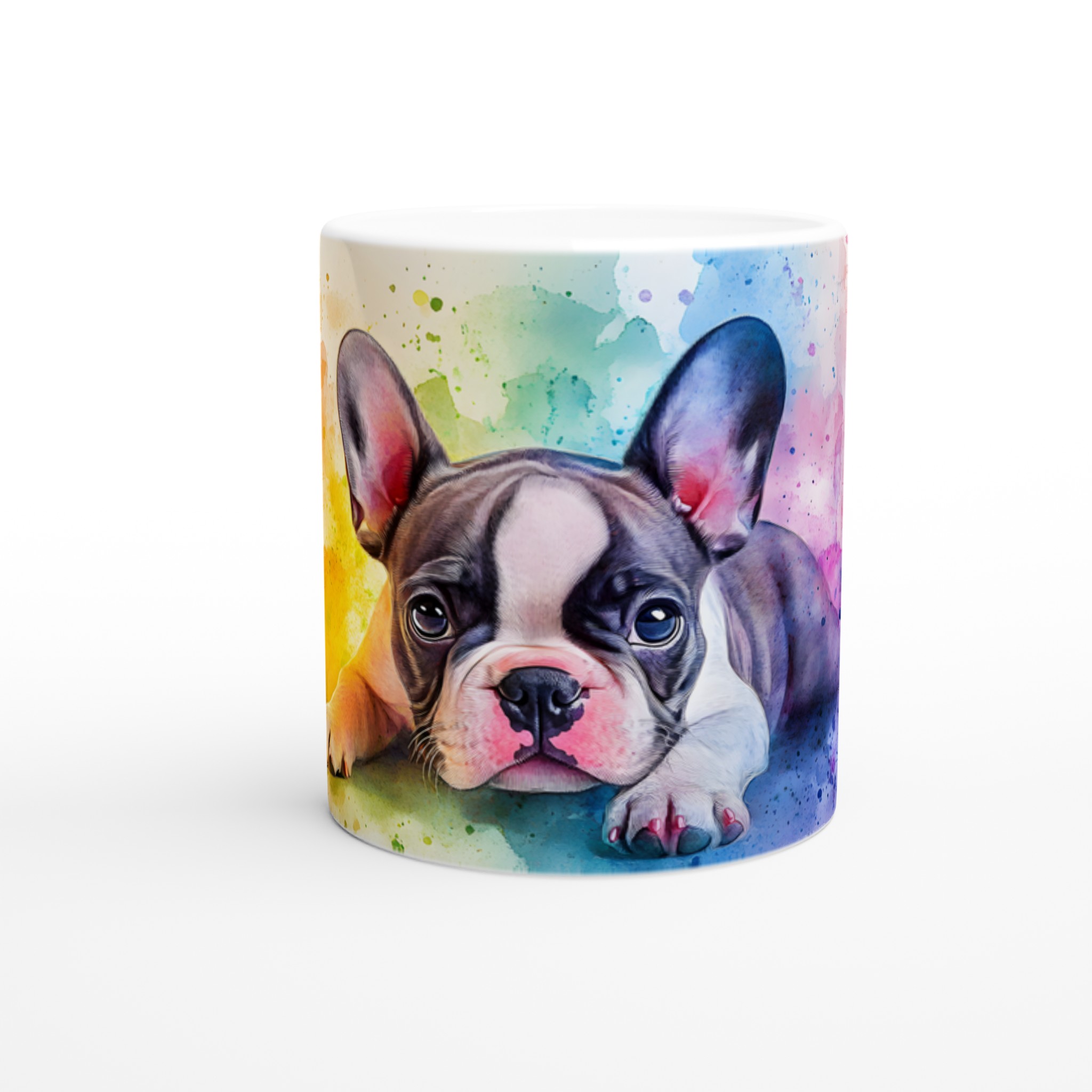 Färgglad Akvarell Fransk Bulldog Keramikmugg - 11oz, Levande Design som Lysar! 8 c81bc0c1-02f0-4ae7-86b8-58fed943a16f