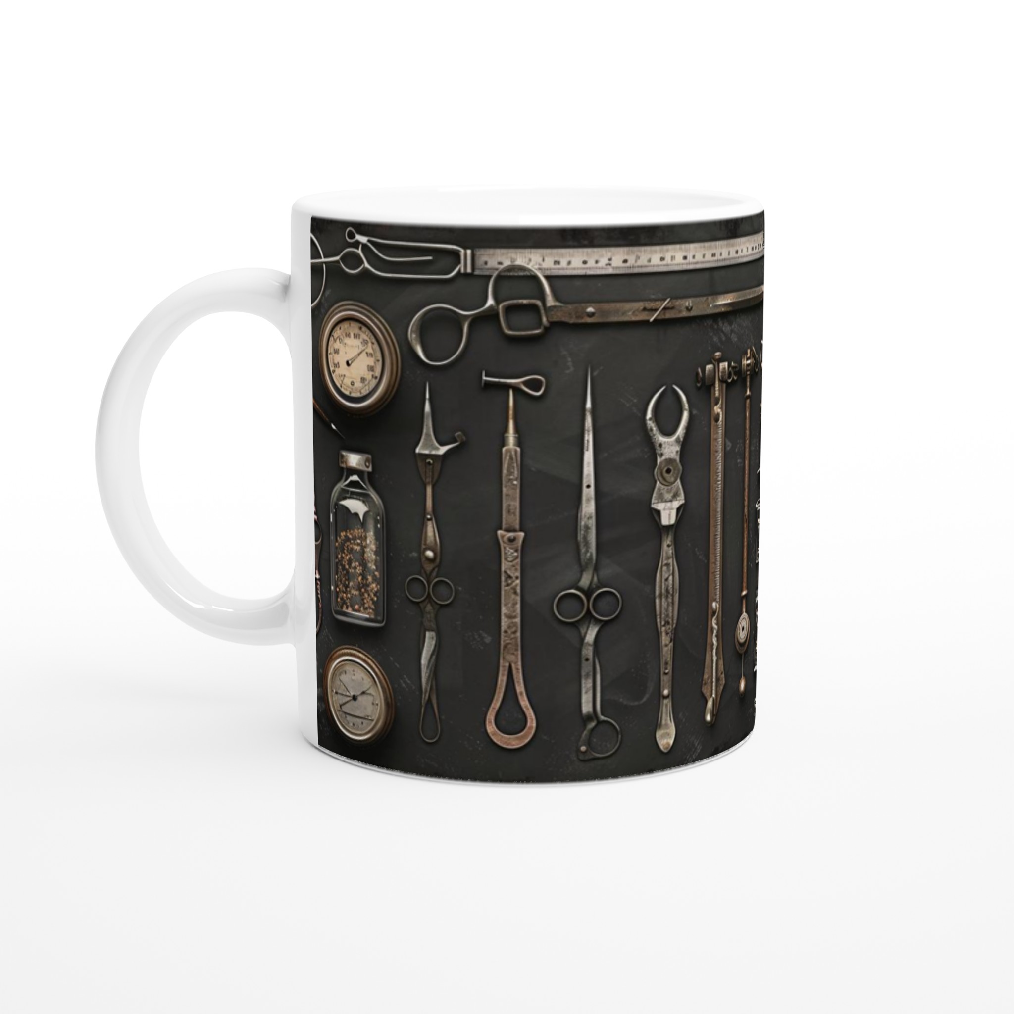 Vit 11oz Keramisk Mugg med Vintage Verktygsdesign – Välj Bland 7 Eleganta Keramiska Färger 1 c8388e03-2e00-4778-ad61-051fb215edfc