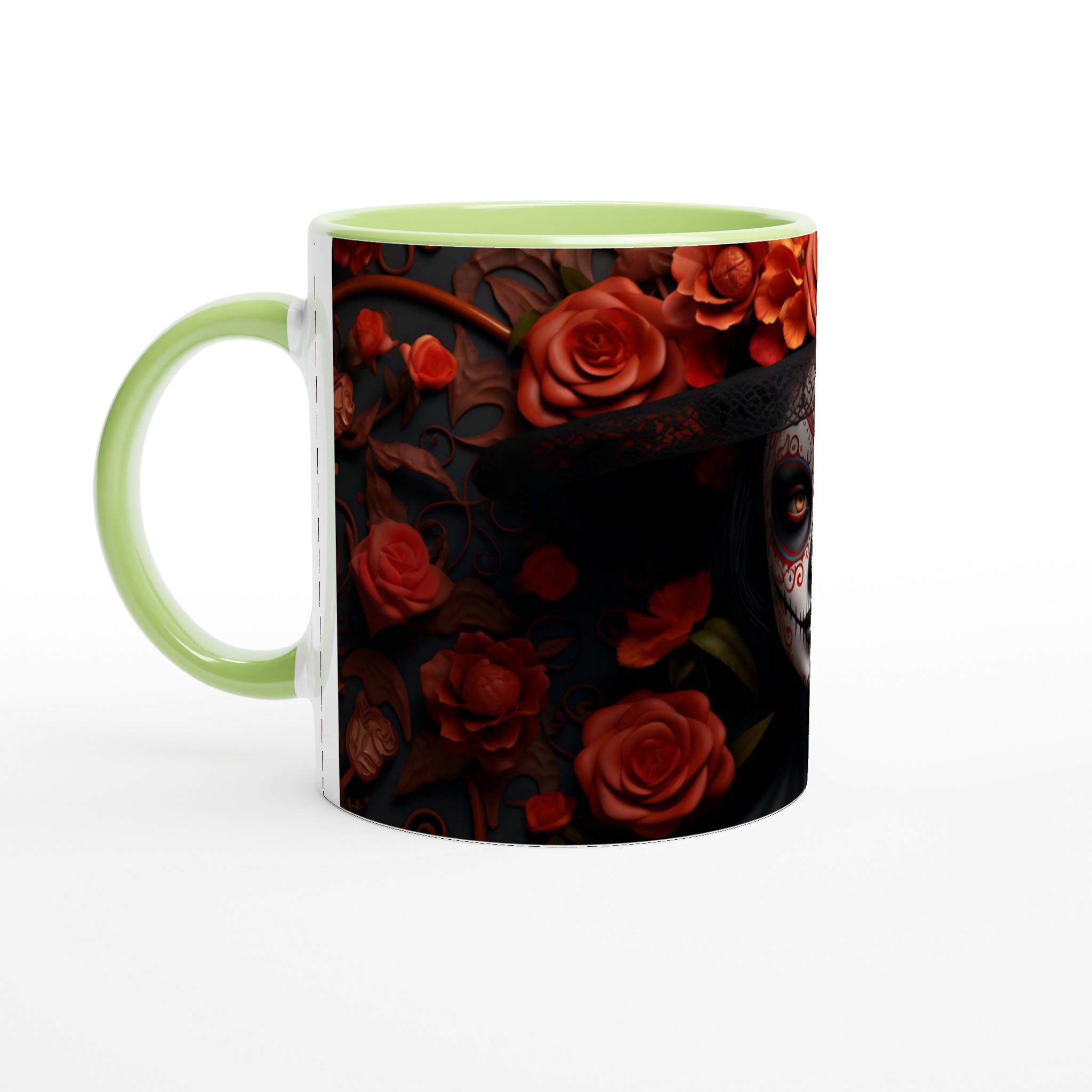Catrina Day of the Dead 11oz Keramikmugg – Elegant Design för Kaffe & Te i Sju Färgval 3 c869b1ca-2465-48ee-9789-6c9f3a767c53