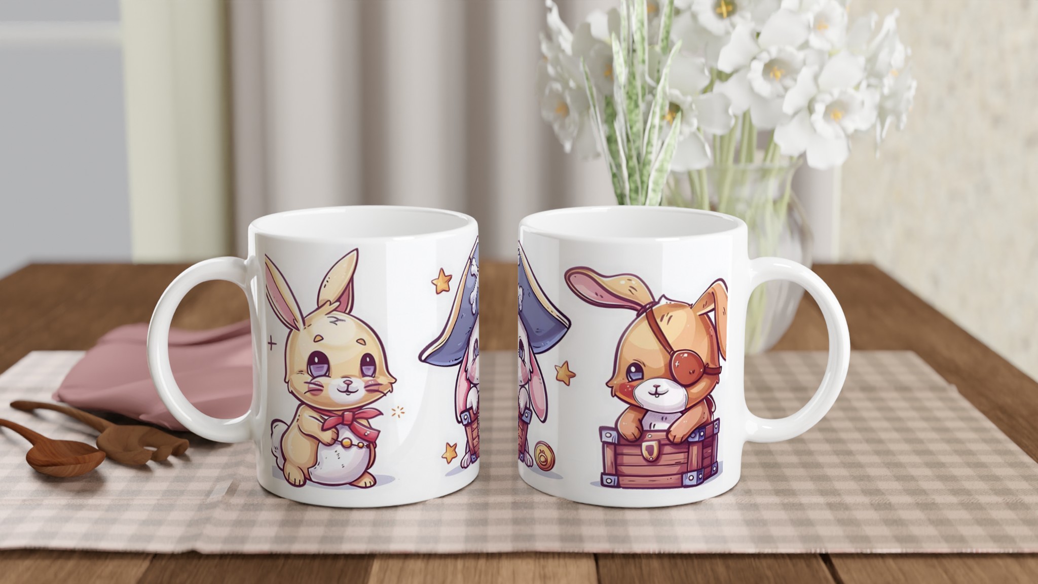 Pirate Bunnies 11oz Keramisk Mugg – Söta Motiv för Äventyrare i Olika Färger 10 c97a24ea-2e17-44a1-875b-5a0a1428f693