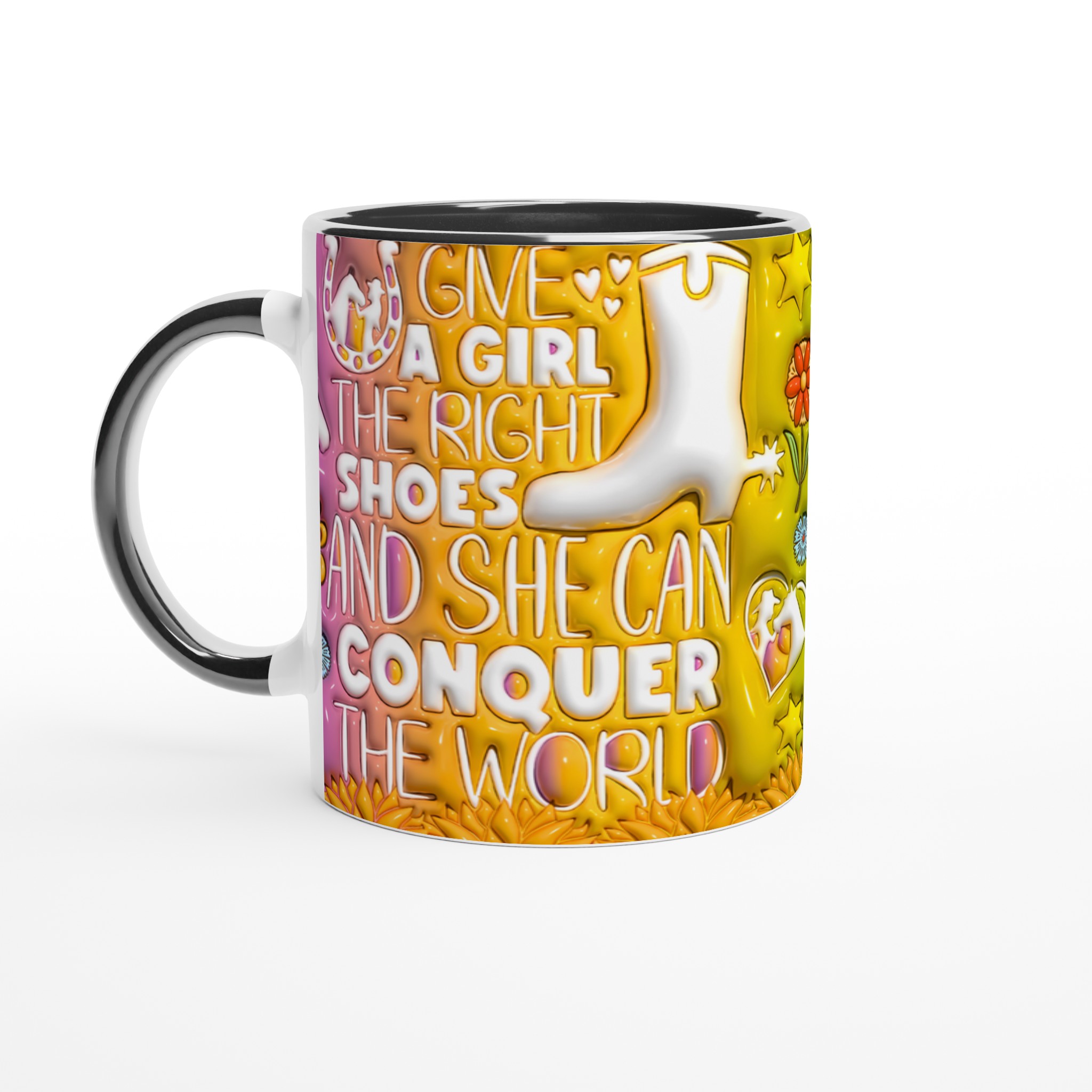 "Conquer the World" Western Chic Mugg – Inspirerande Keramikmugg i Klara Färger 7 ca62e112-5411-4969-9284-b55f1acb9123