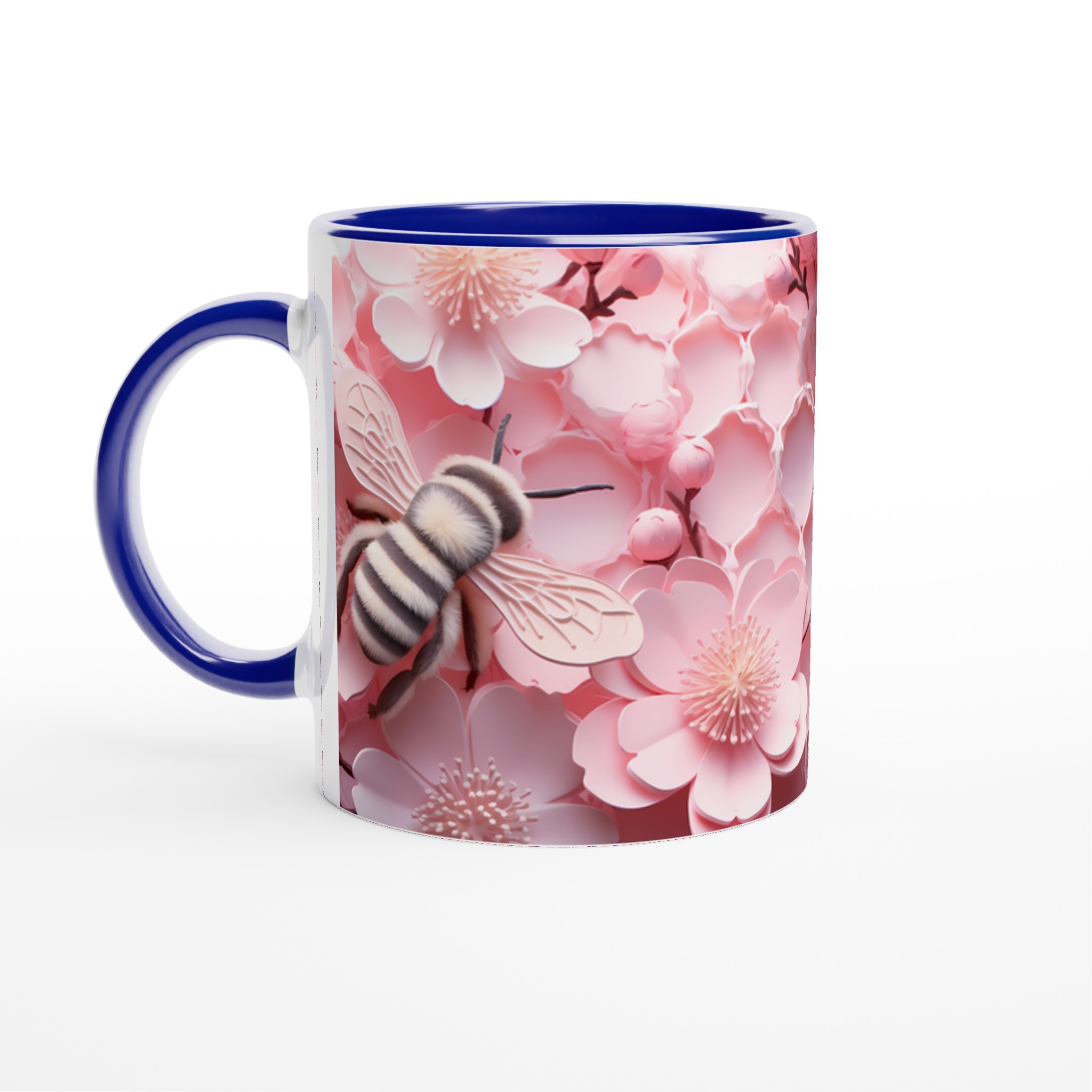 Pastellrosa Blomstermugg med Bin – 11 oz Keramikmugg för Vårkänslor & Naturnära Charm 4 ca7a48ff-f2c5-4417-a16a-05b59e7df272