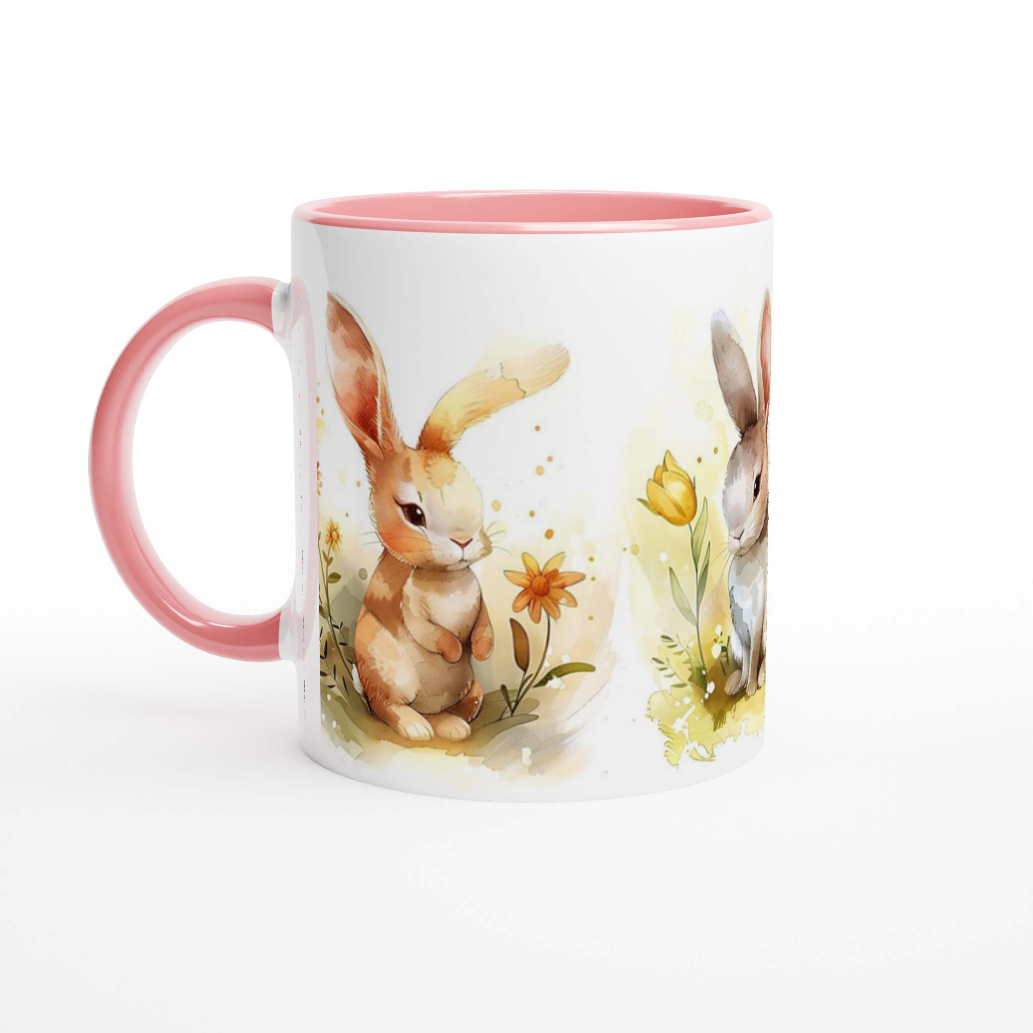 Söta Vattenfärgskaniner Mugg – Charmig & Hållbar 11oz Keramikmugg i Valfri Färg 6 cb6eb710-2651-41d2-a864-26c8737f41fb