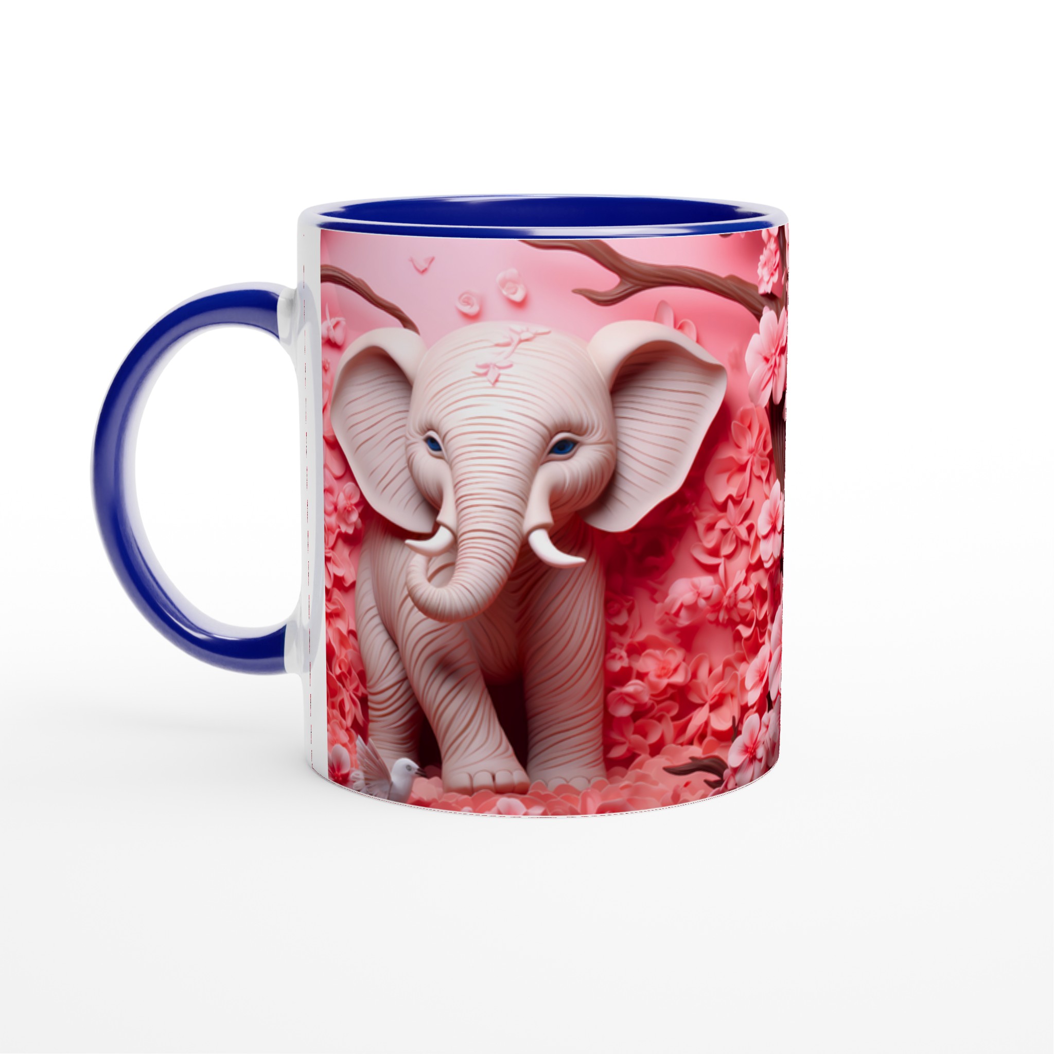 Rosa Drömmar Keramikmugg - Elegant Elefant & Blomsterdesign i 11oz 4 cc38ef1a-f083-479e-84ed-f54de91ac8b9
