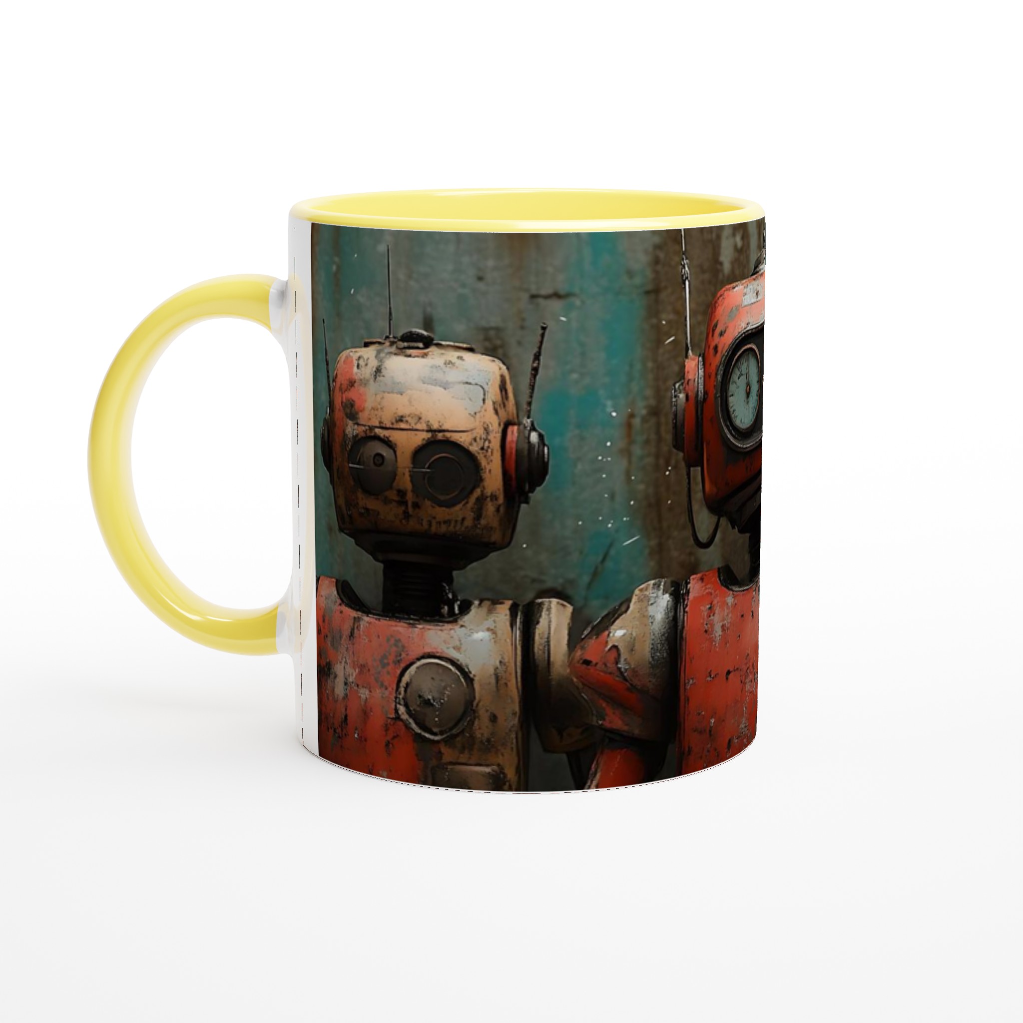 Retro Roboter Vänner 11oz Keramikmugg – Perfekt för Sci-Fi Entusiasten, Välj Din Färg! 3 cc7049a6-76a9-44af-b6ba-ae8aa1efcf53