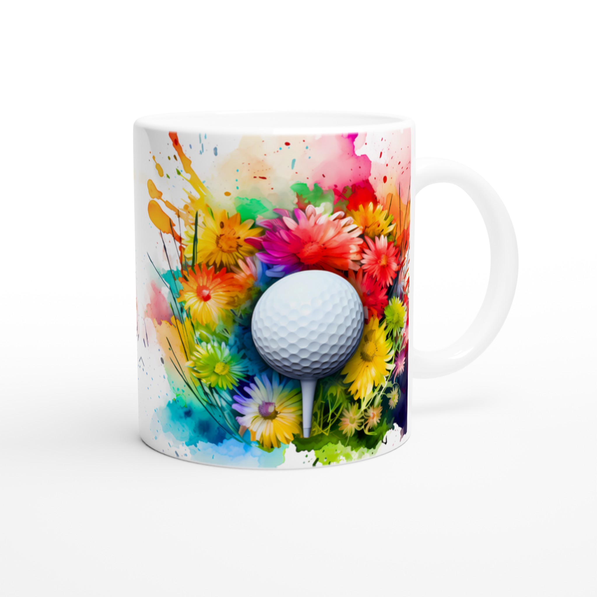 Mångfärgad golfmugg – konstnärlig 11oz keramikmugg för golfentusiasten 9 cc78fb65-278d-485a-948f-8ae887277e0e
