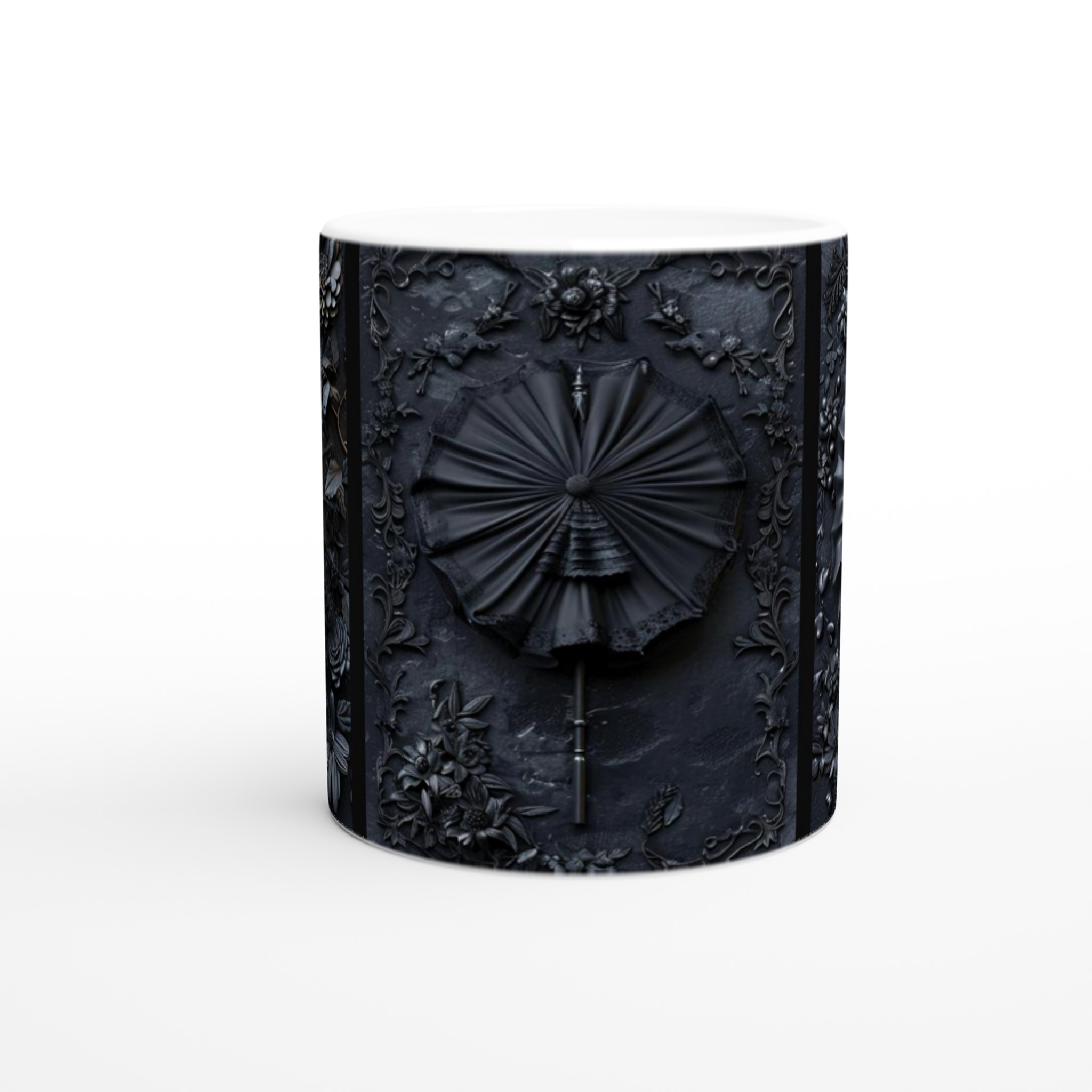Gotisk Mörk Blommig Mugg – 11 oz Keramikmugg i ditt val av sju djärva färger 8 cc97cbff-e869-4bc4-b4e3-ae211030ef46