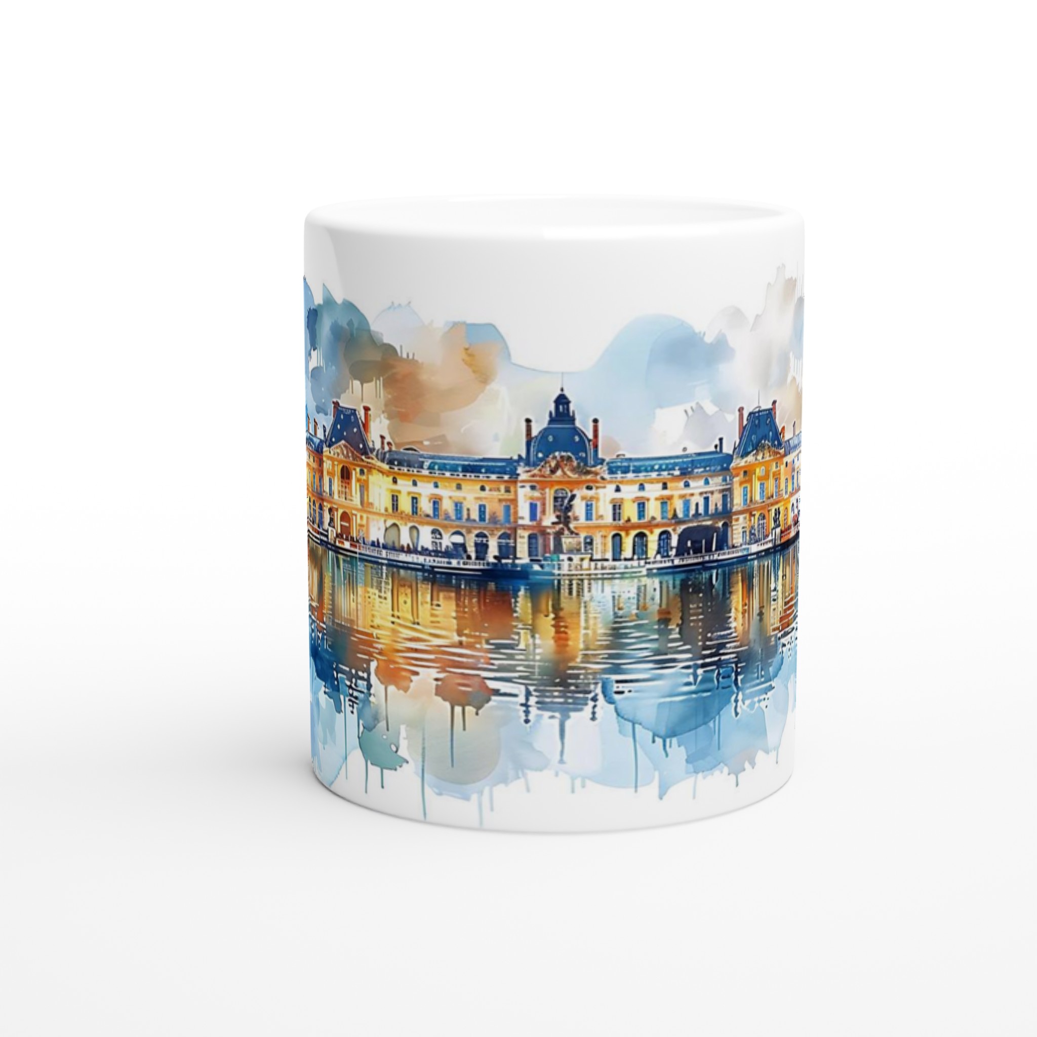 Parisisk Charm Keramisk Mugg – Konstnärlig Akvarell Louvre-silhuett, Välj bland 7 Livfulla Färger 8 ccabc759-ab47-49da-b874-c2d7266151ca