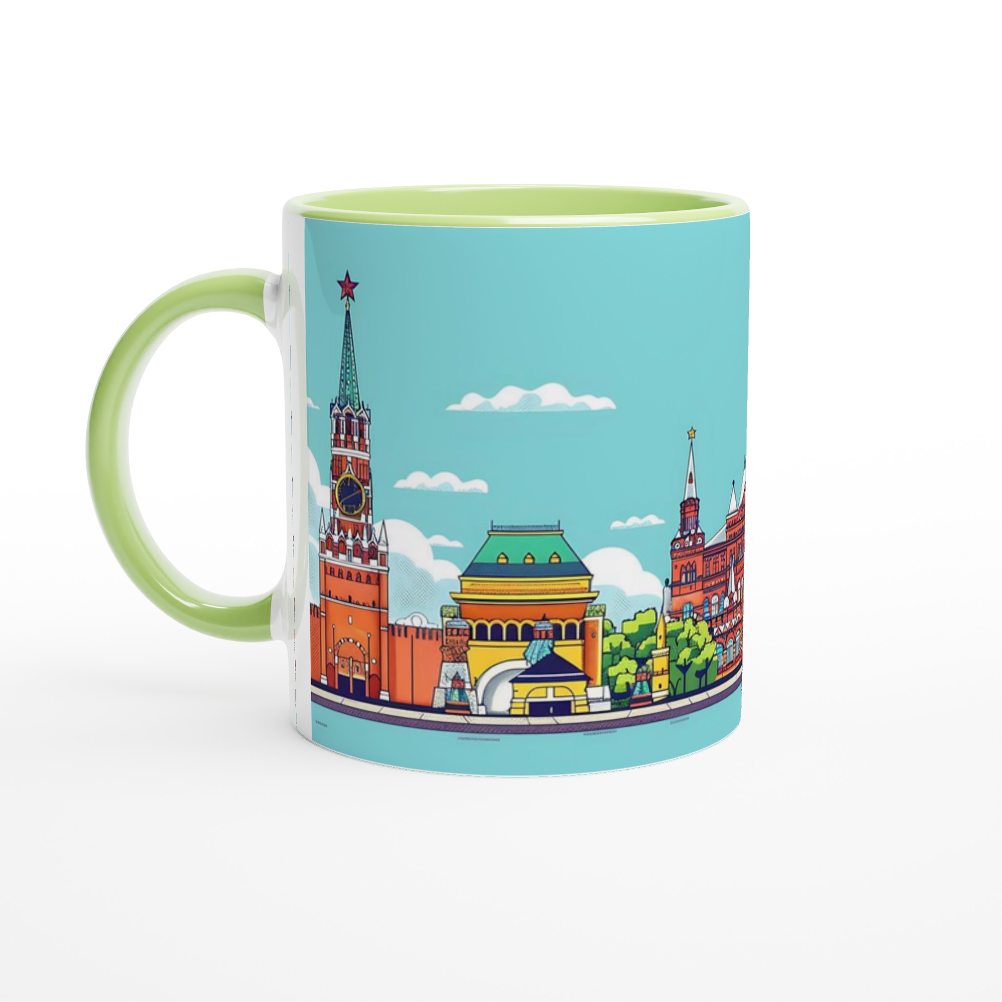 Historiska Moskva Skyline Keramikmugg - Färgstark Konst för Din Favoritdryck, Välj Bland 7 Levande Färger 3 ccc8cee7-c1c1-4cb6-a833-21d7a93f16db