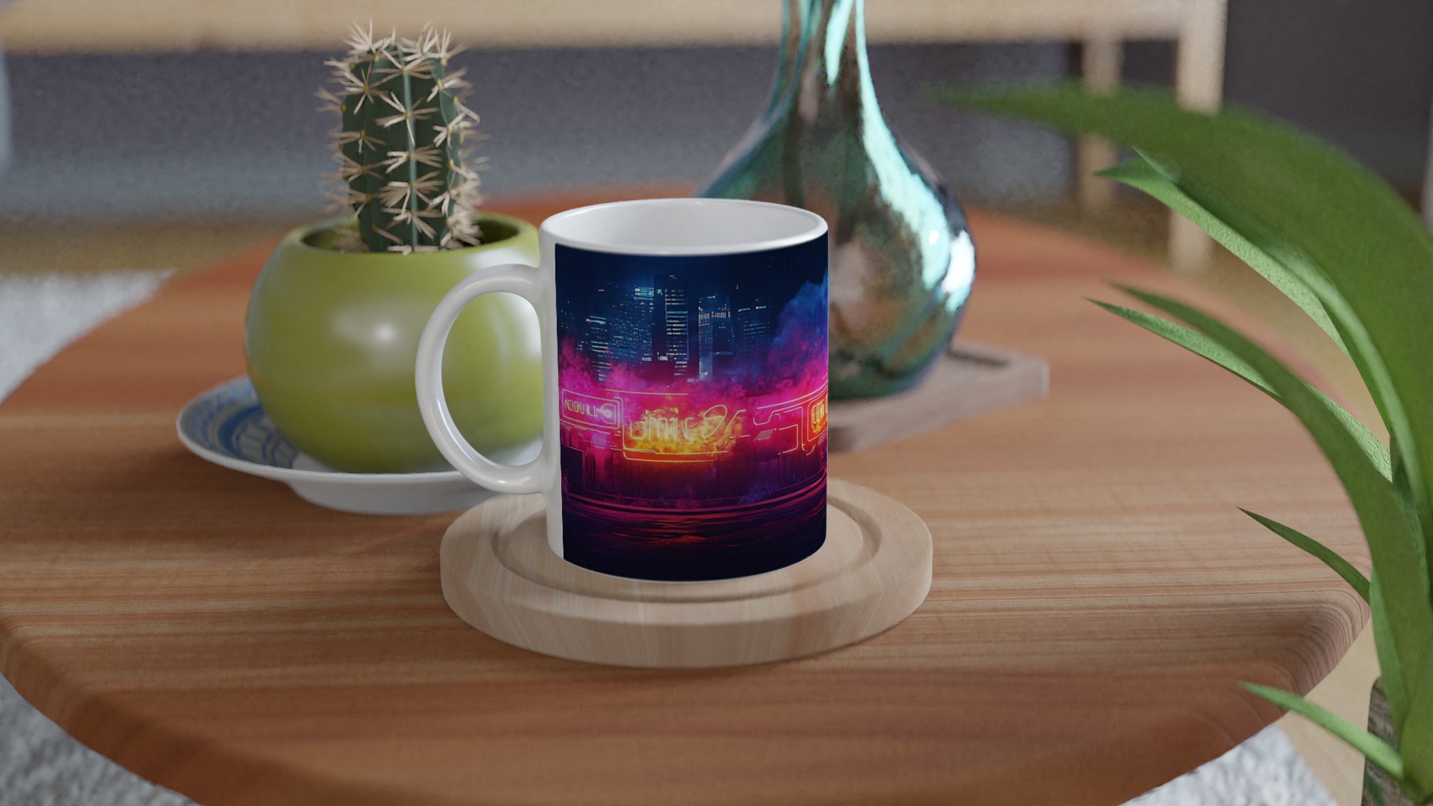 Neon Nattstad Mugg – Lysande Retro Vibes för Din Fikastund i 11 oz keramik 9 ccf09925-61cc-451b-89d1-c05362ab57c4