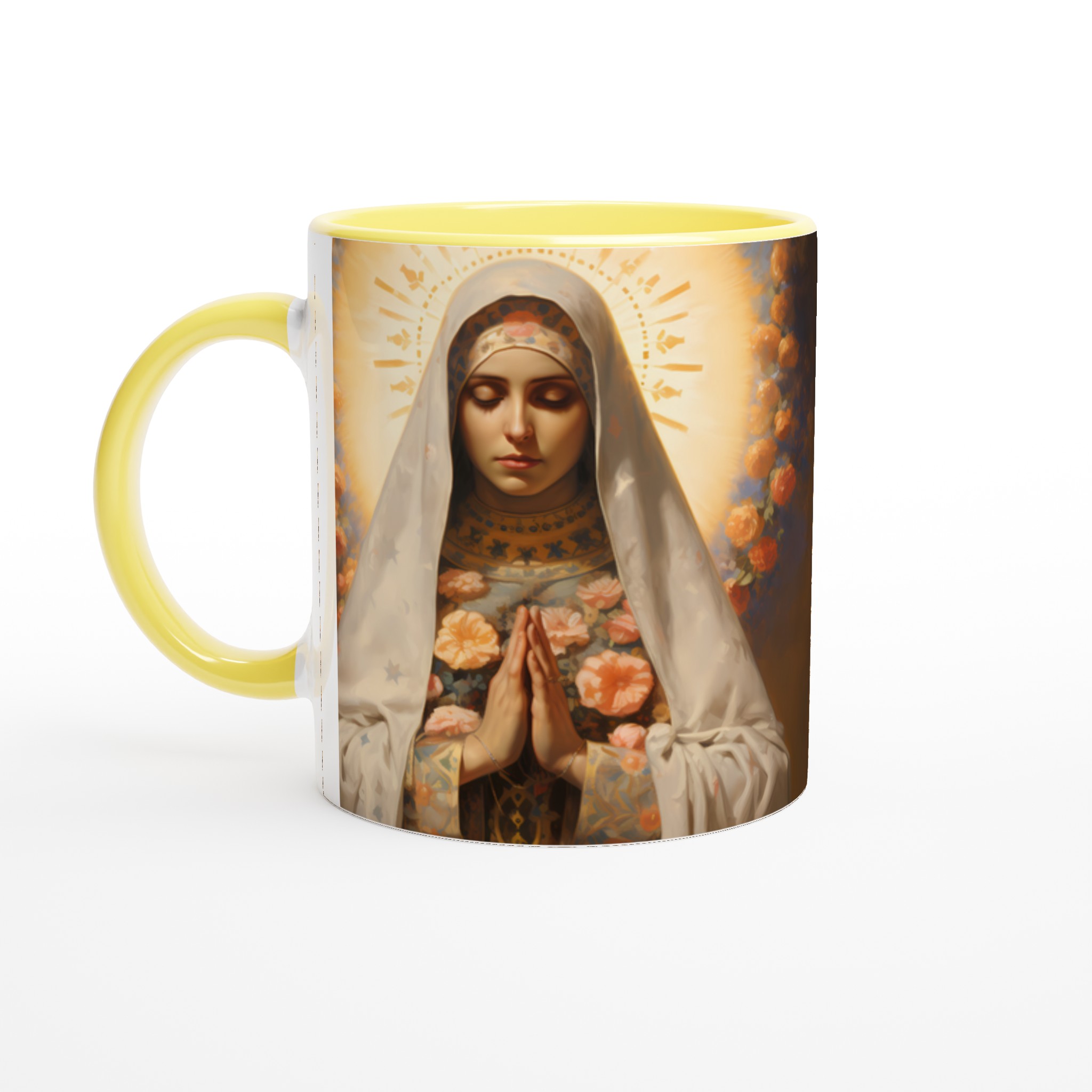 Madonna of Flowers 11oz Keramisk Mugg – Konstnärligt Tryck, Välj Din Färg! 5 cd676af2-9979-4b45-bf33-d063e9609791