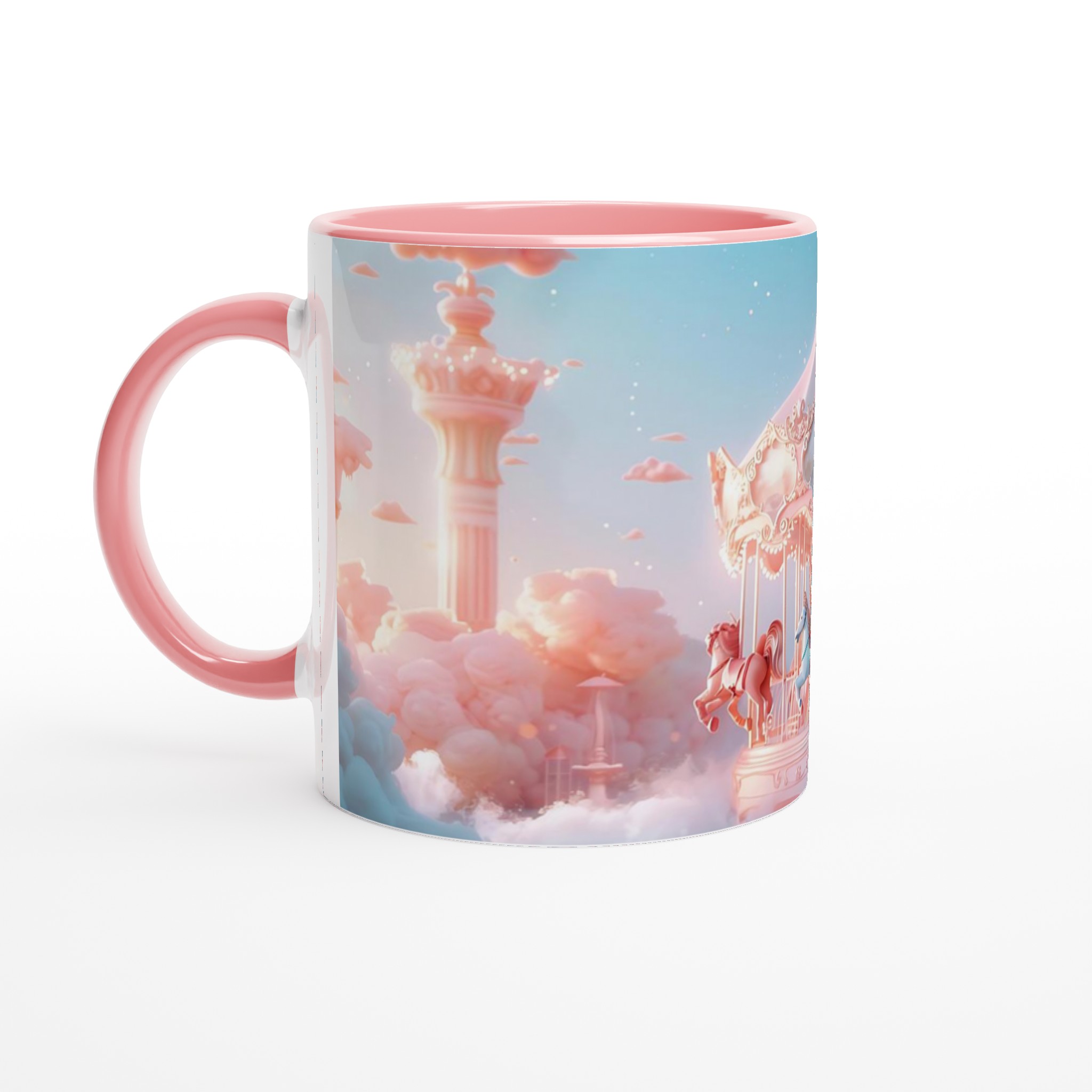 Magisk Karusellmugg – Drömsk Rosa & Blå Himmel – 11oz Premium Keramisk Mugg i Valfri Färg 6 cd84608d-f389-49ec-a85f-4ce90ccb3892