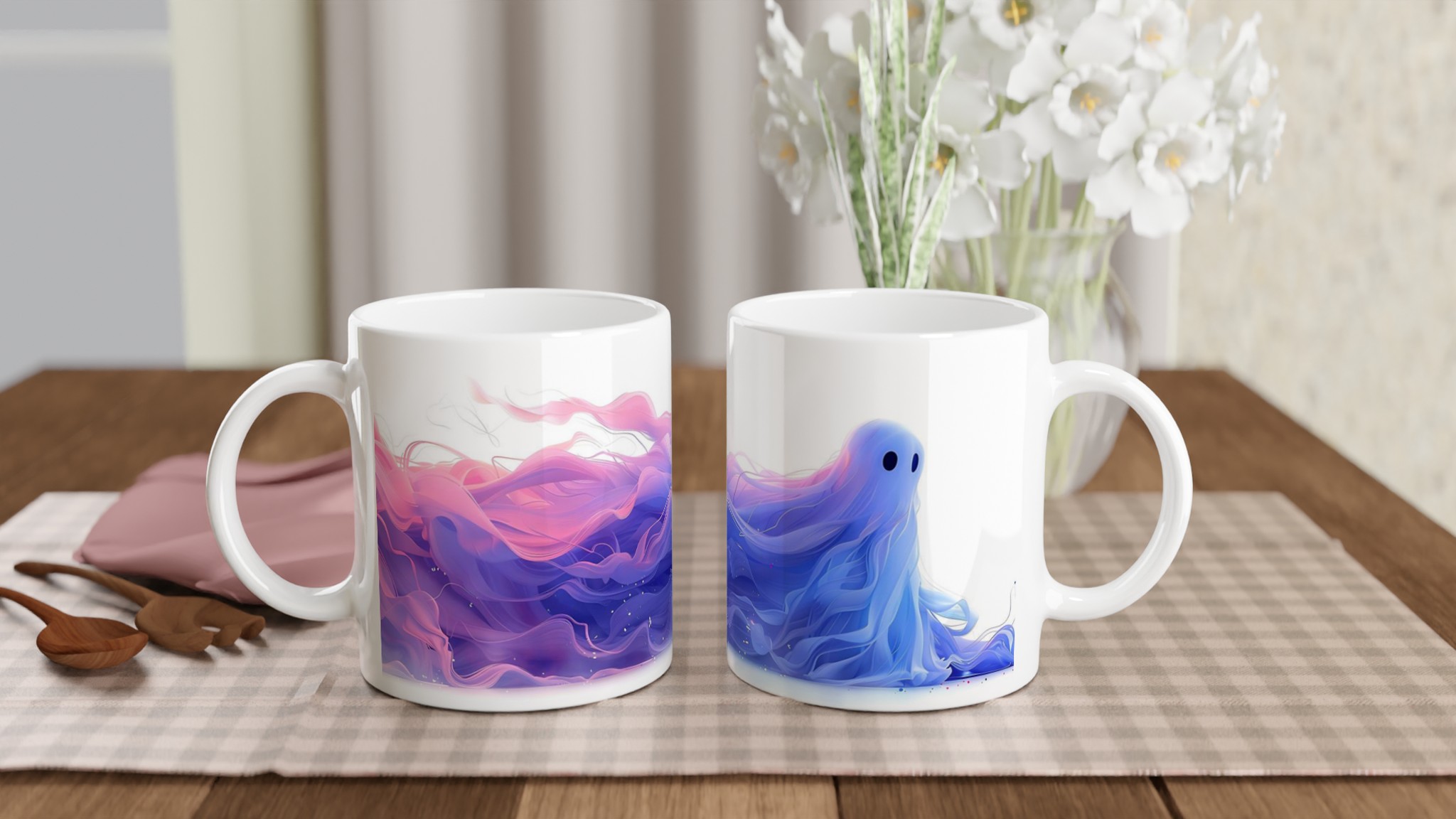 Mystisk Pastell Vågor 11oz Keramisk Mugg – Drömsk Design i Rosa och Blått för Kaffe & Te 10 cd9b2bfb-8a0e-4b52-a3a1-cc922cd59edd