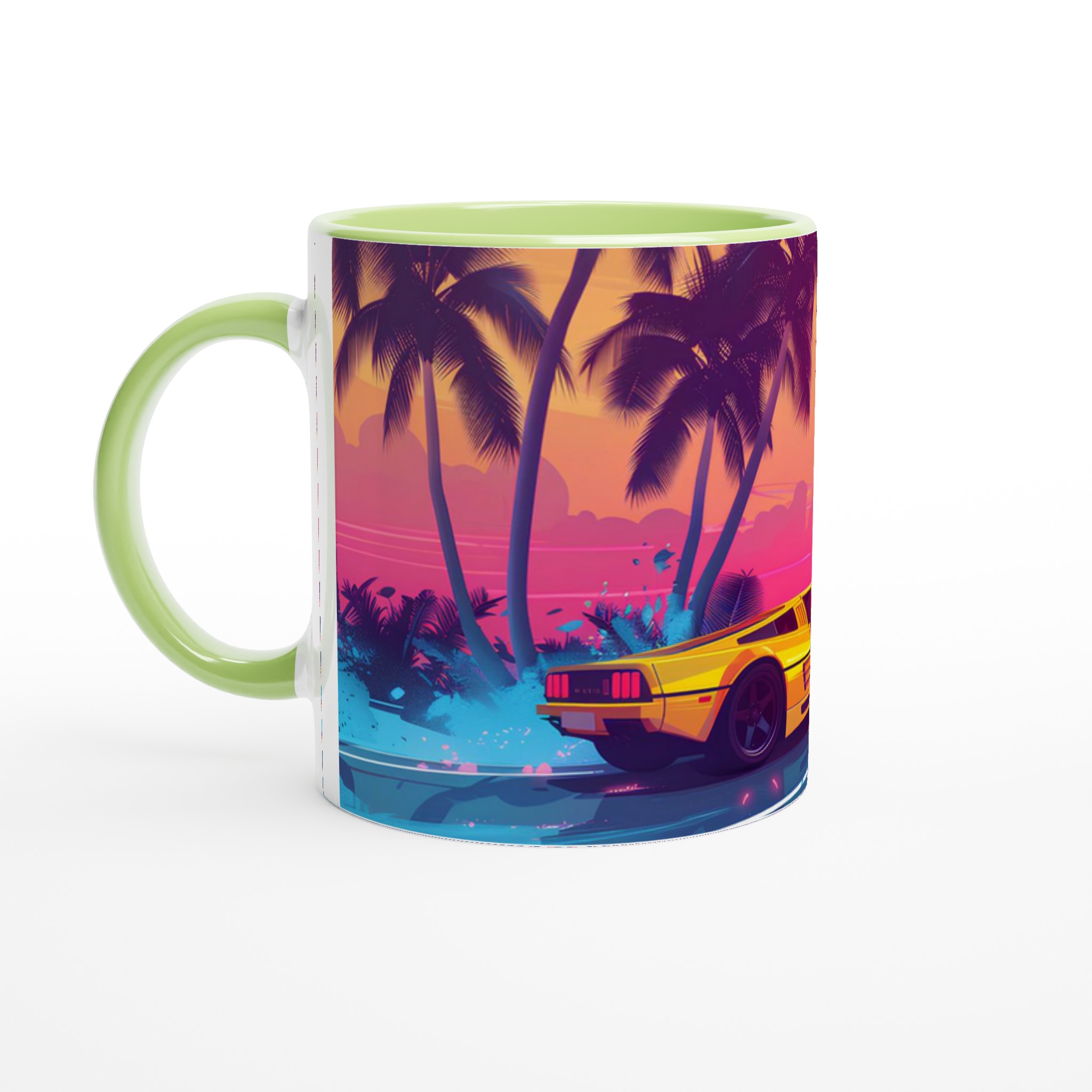 Neon Sunset Retro Sportbil Mugg – 80-tals Estetik i Vit Keramik, Välj Din Färg! 3 cdd63d53-c324-4c7b-9165-16ea4b5b38f4