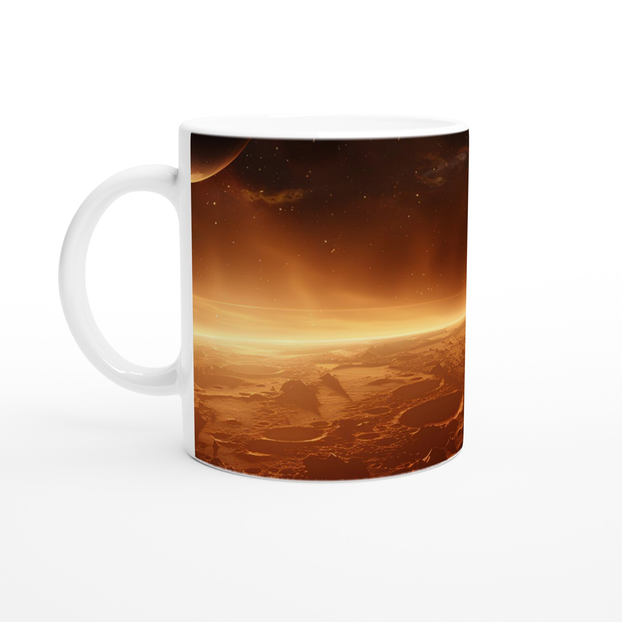 Kosmisk Gryning: Planetariskt Landskap Keramikmugg - 11oz, Välj Din Färg! 1 cded7cac-1331-4f6d-8770-8e4fb798097c