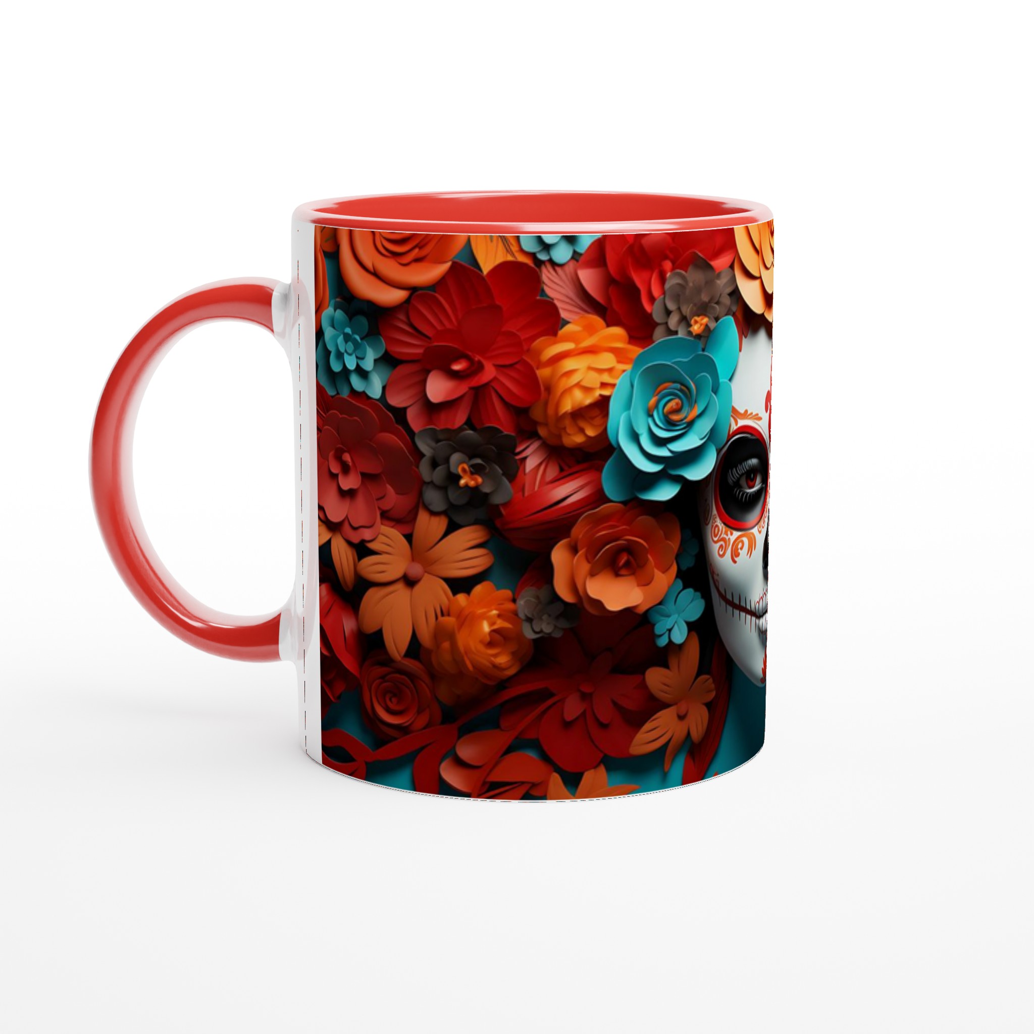 Färgsprakande Día de los Muertos Mugg – 11oz Keramikmugg för kaffe och te i din favoritfärg 2 ce4071d0-5a60-454a-acea-f5369925958b