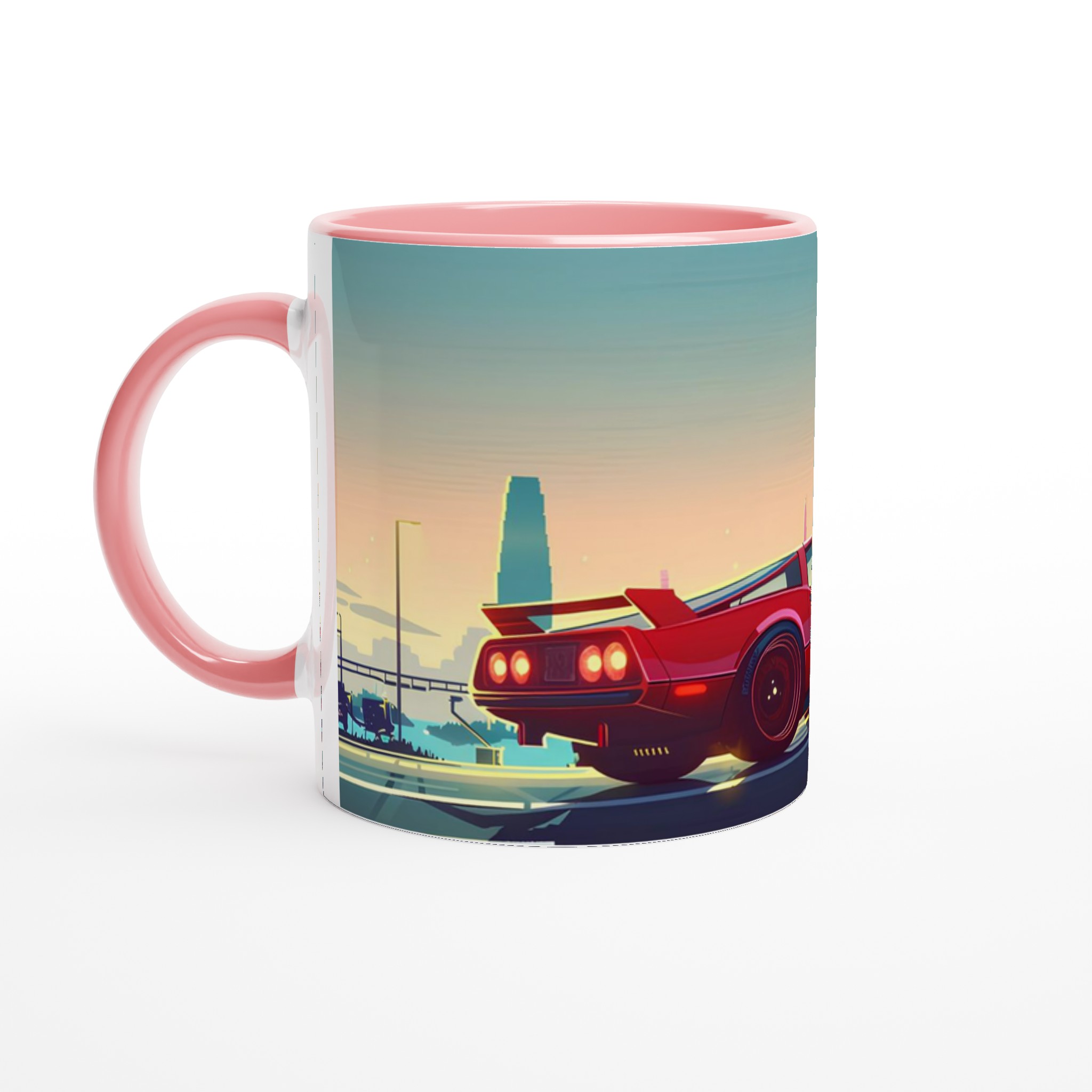 Retro Road Trip 11oz Keramisk Mugg – Ikonisk Sportbil & Solnedgångsnyanser för Kaffeälskaren 6 ce744484-01f7-4697-838a-fad32bfa4661