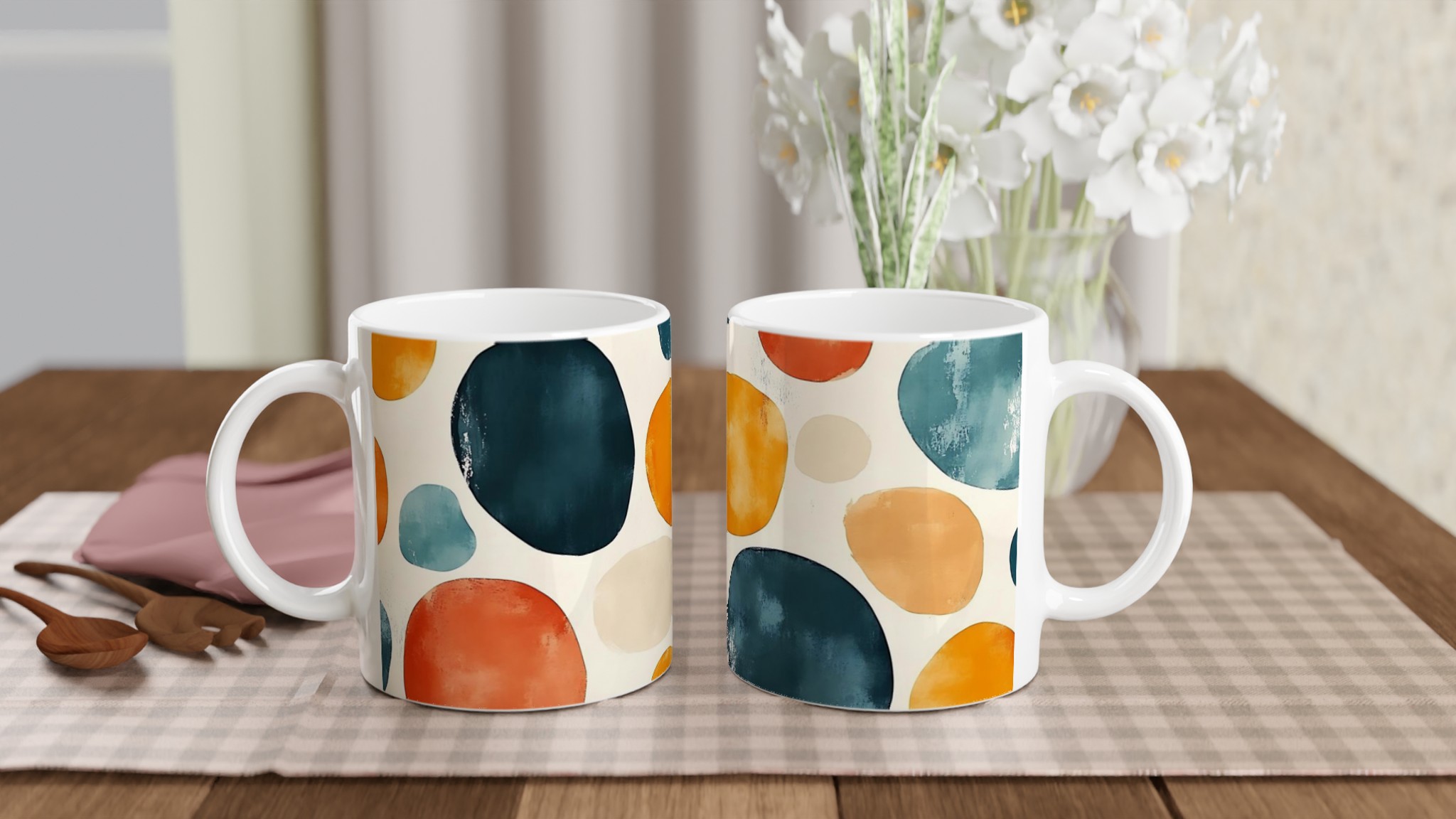 Abstrakt Mugg i Nordisk Stil – 11 oz Keramikmugg i Valfri Färg 10 ce93d515-cd33-4935-87b8-83c7c2361666