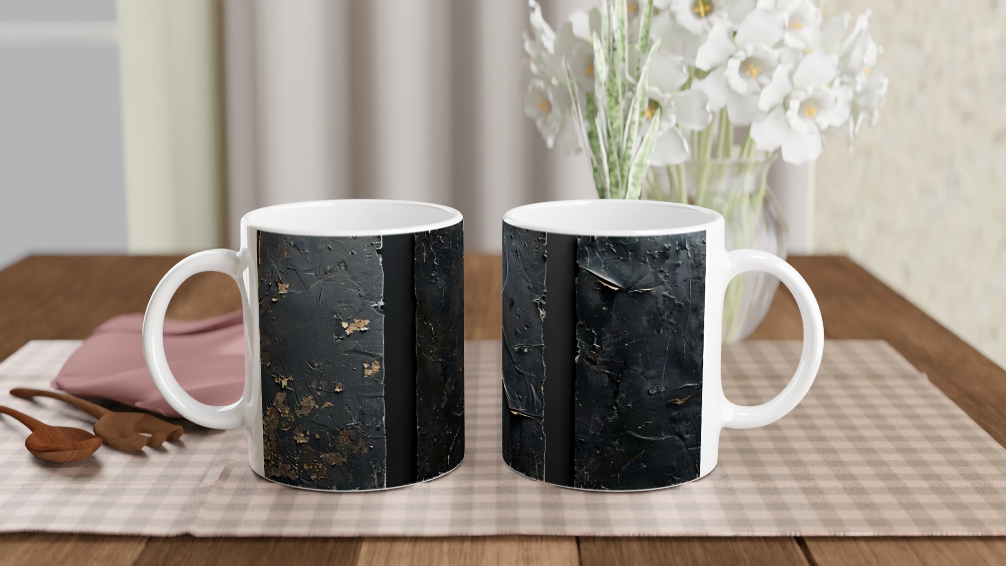 Abstrakt Mugg i Mörk Ton – 11 oz Keramikmugg med Metallisk Lyster 10 cec9fdb0-1320-4d0c-99e1-27ac6b5495a2