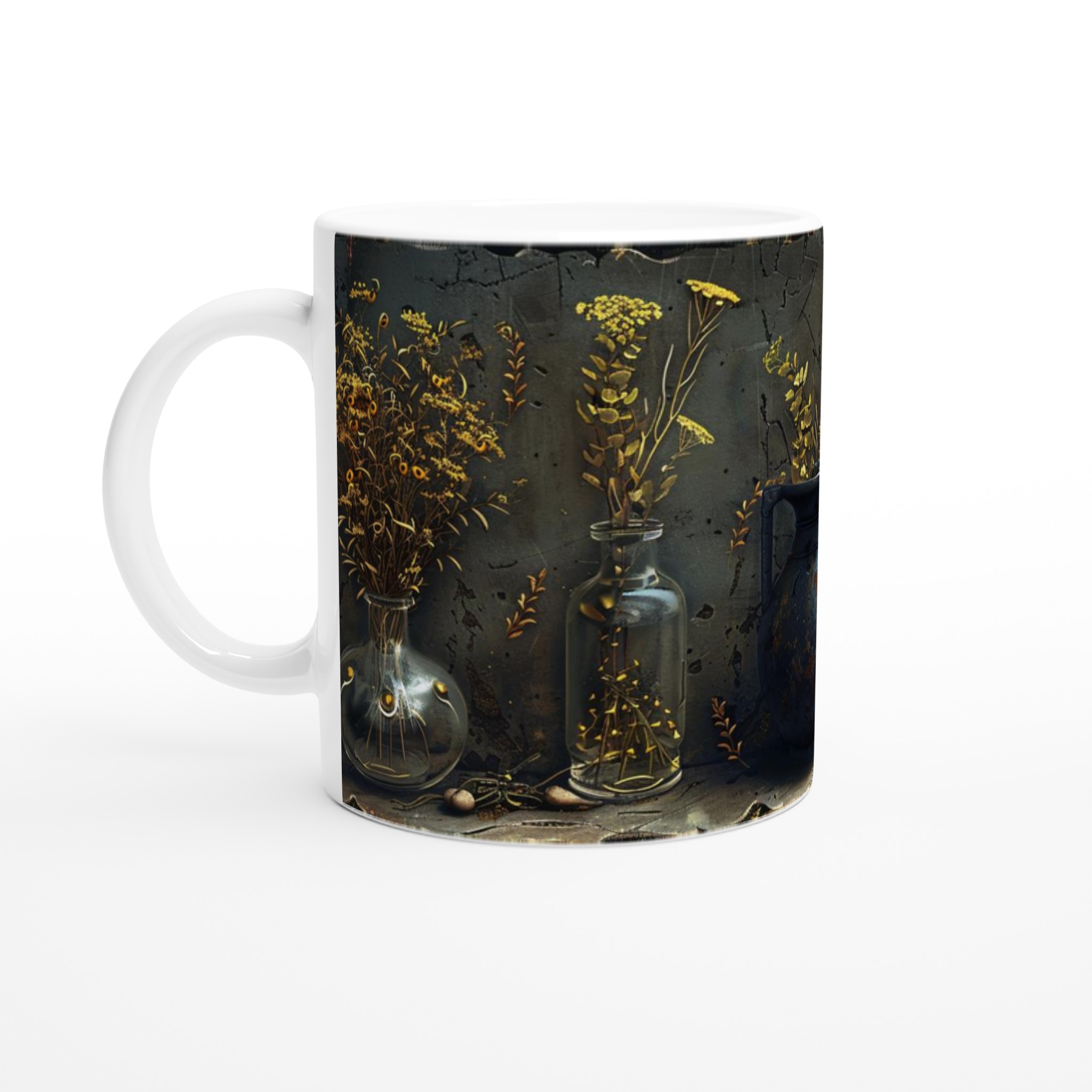 Alkemistens Skattkammare - 11oz Keramisk Mugg med Botanisk Konst i Guldnyanser 1 cf30e8a8-8953-4063-8e2c-d94eecab1c5d