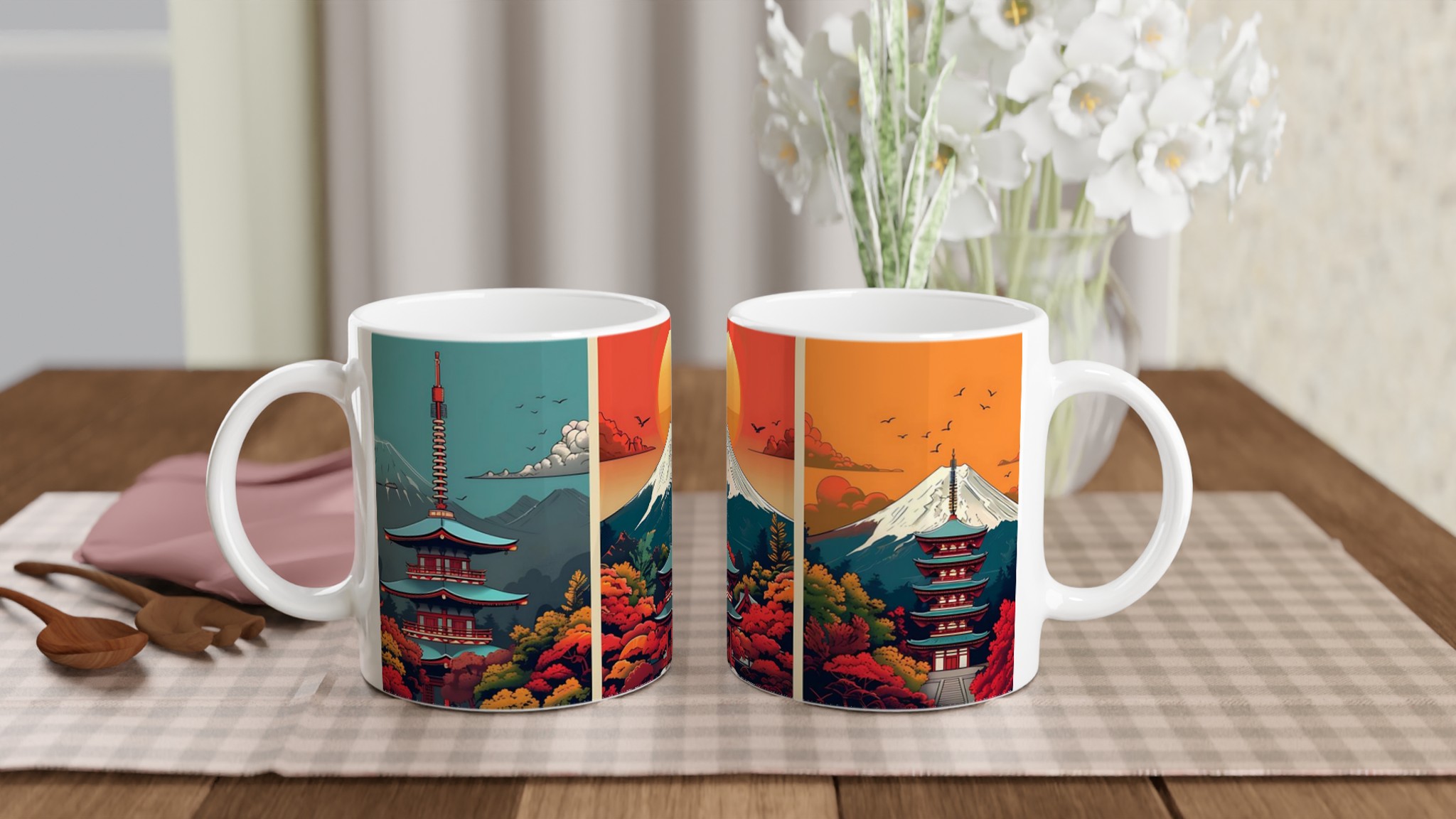 Japansk Tempelkonst Kaffemugg – Färgstark Keramik med Fjärran Östern Inspiration, Välj din Färg! 11 cf4d08d5-1c23-4ead-8381-13c5928c29d3