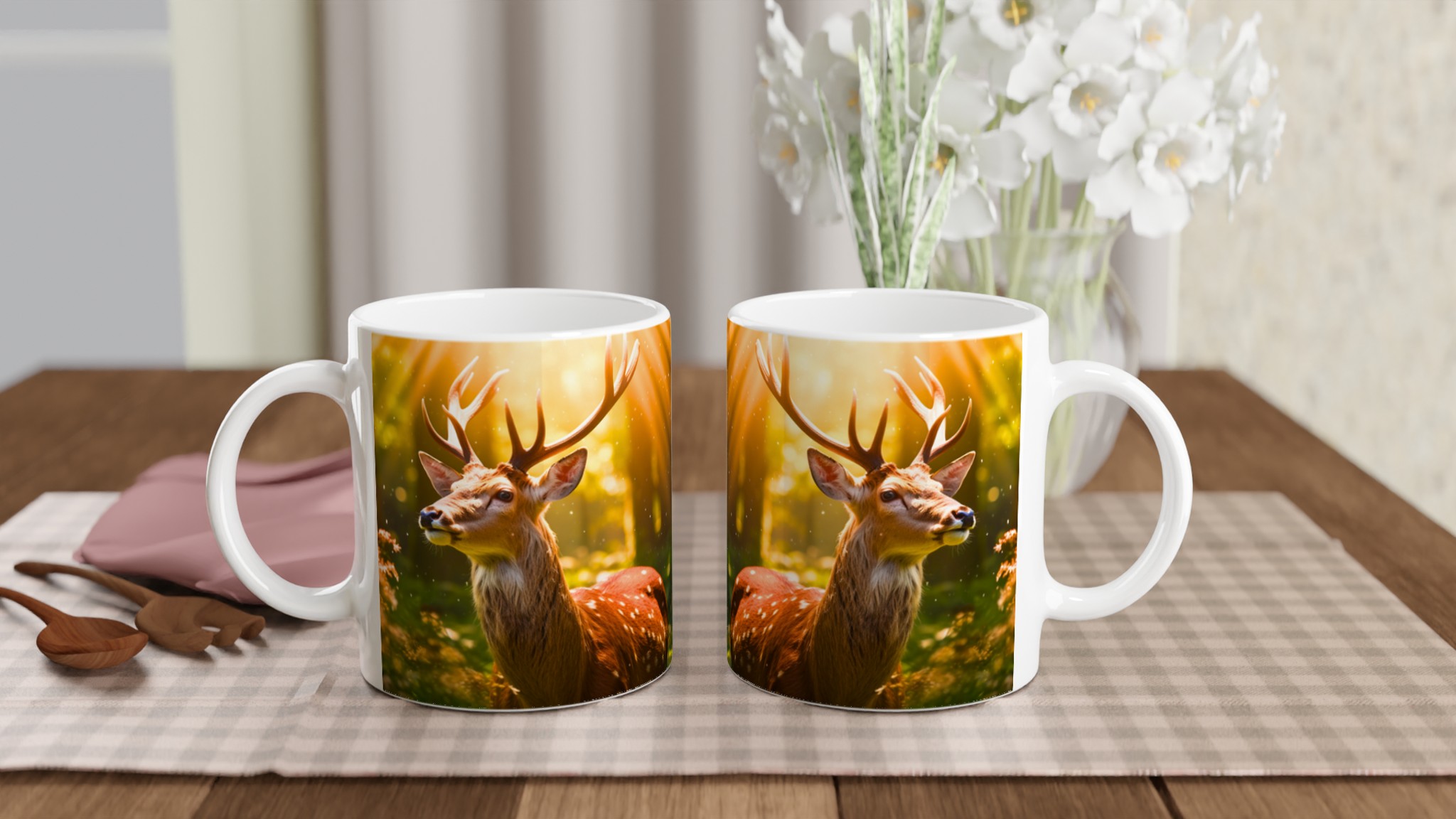 Majestätisk Rådjur Mugg - Anpassa med din favoritfärg, 11oz Keramik 10 cfc942e2-acb3-44de-b967-d460f7cbe2f7