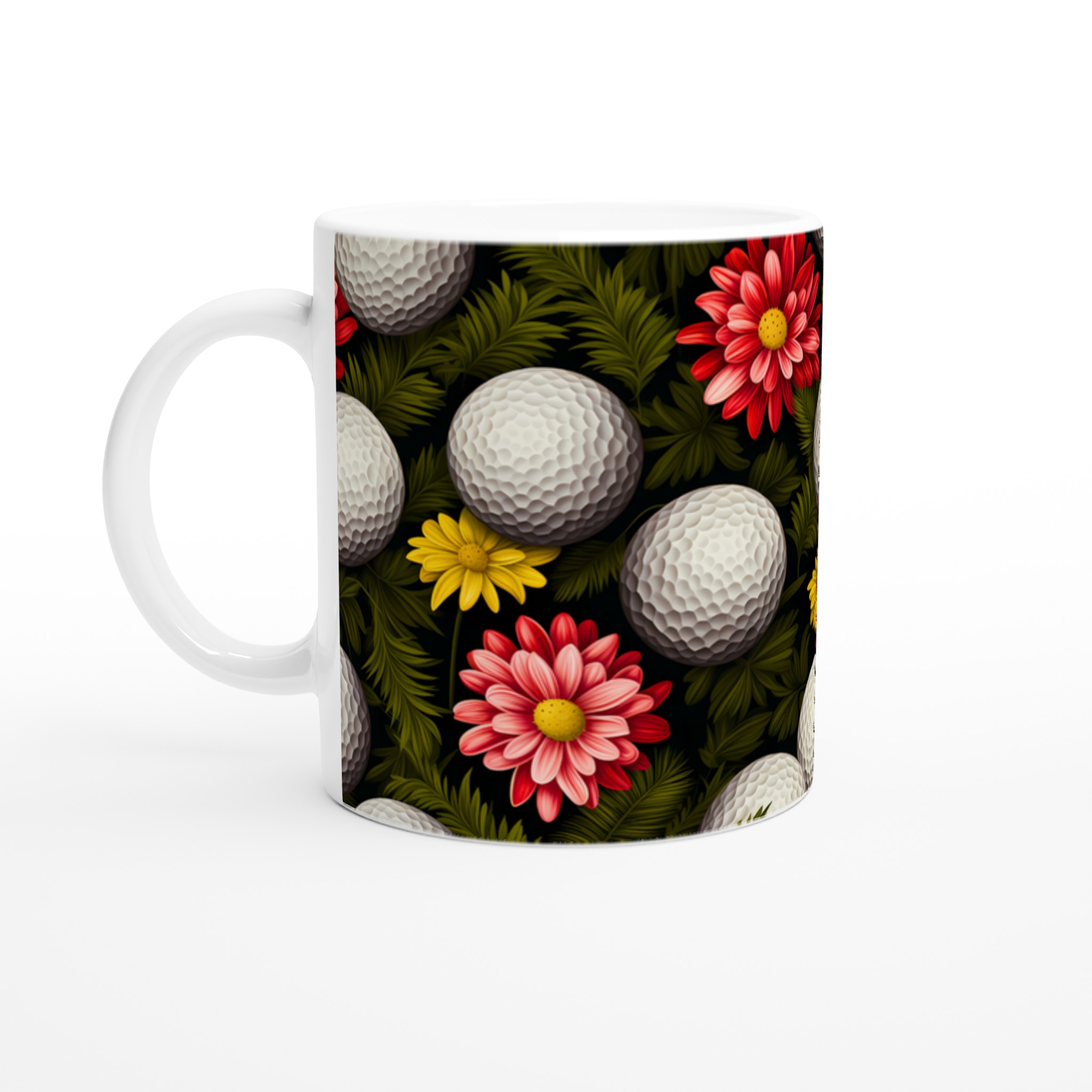 Golfboll & Blomma Keramisk Mugg - 11oz Elegant Design i Olika Färger 1 cfcf1bb6-983b-4365-aca2-2fb800f1fcb7