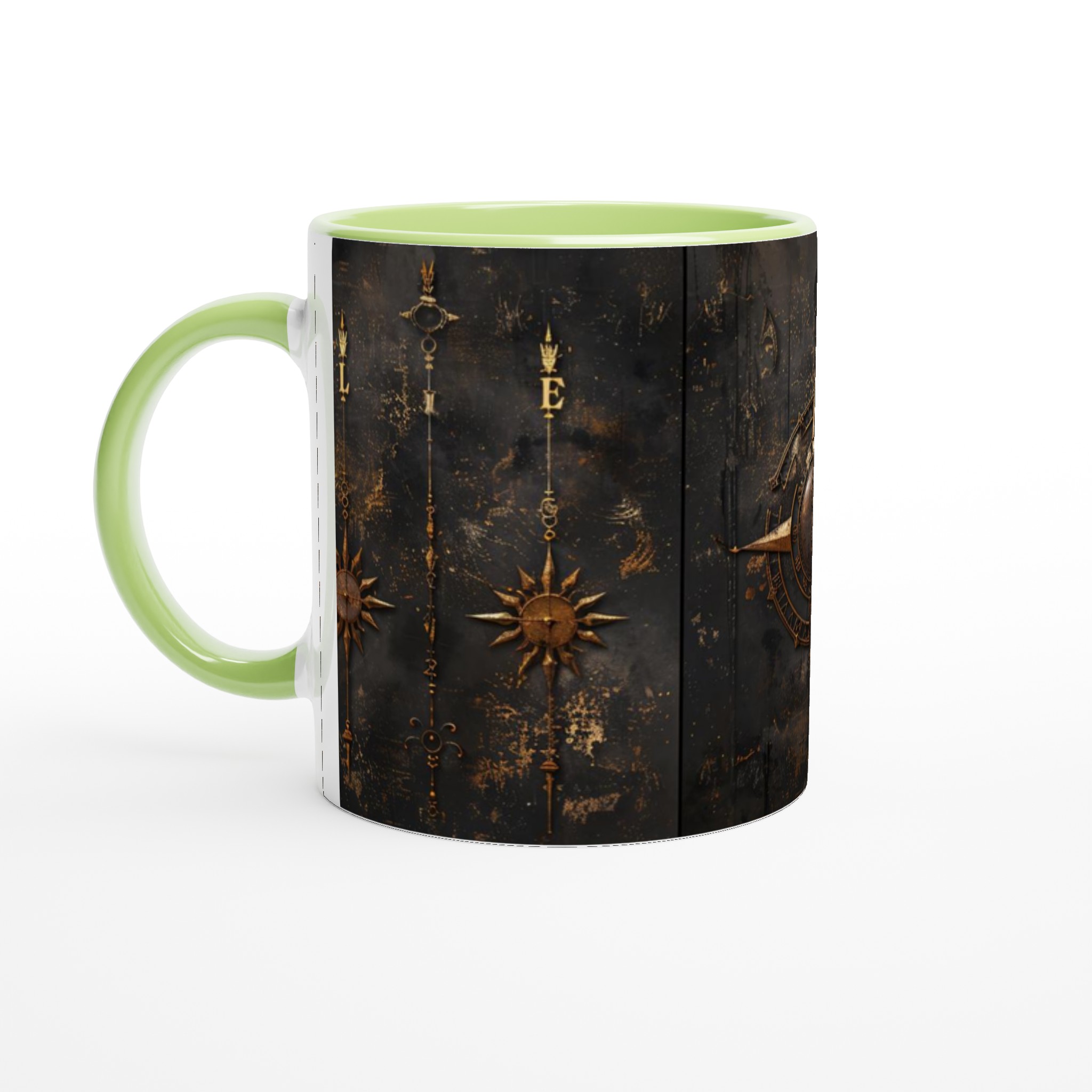 Mystisk Gyllene Kompass Mugg – 11oz Keramisk Kaffemugg i ditt val av 7 eleganta färger 3 cfed75bf-4687-4548-8da7-3a9d6254ae3b