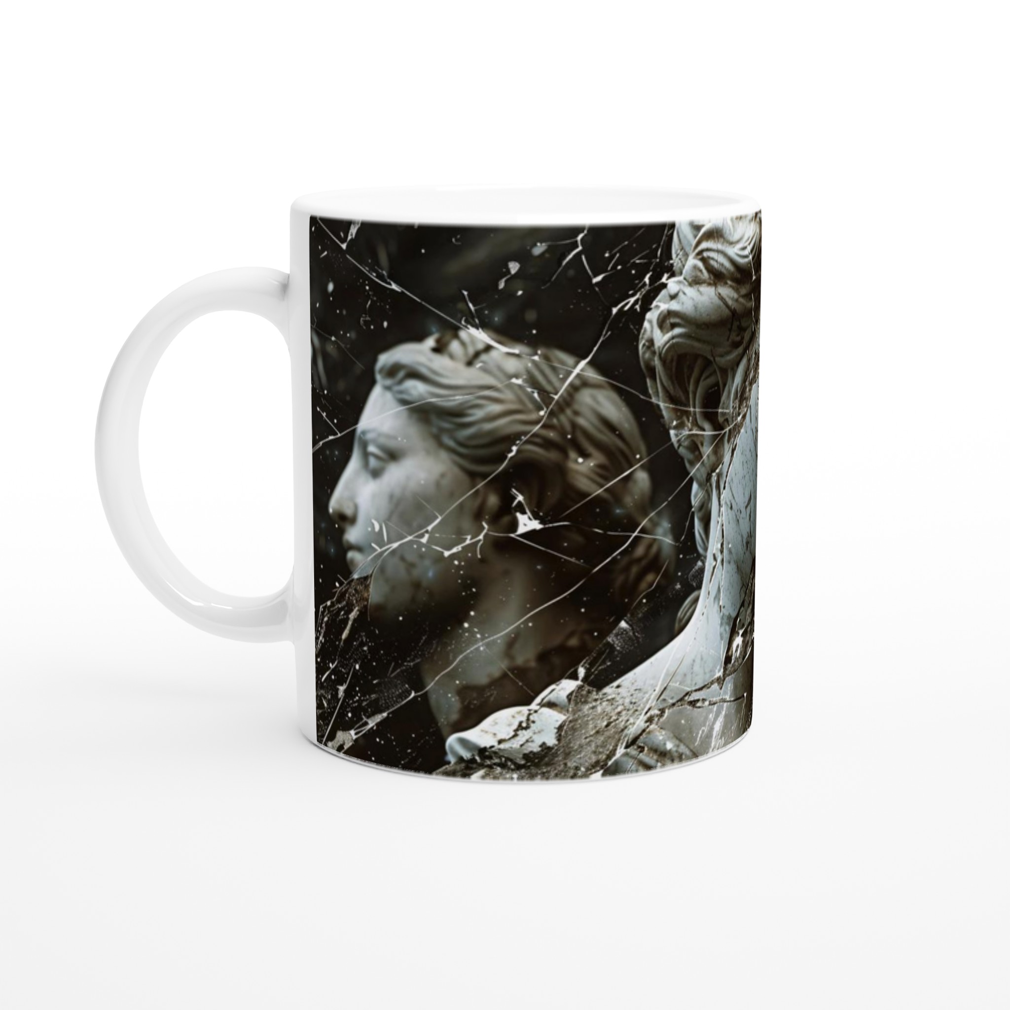 Vit 11oz keramisk mugg med klassiskt skulpturmotiv i ditt val av färgglatt keramikval 1 d00d637f-4962-44d8-b80d-7b5f326a8d2a