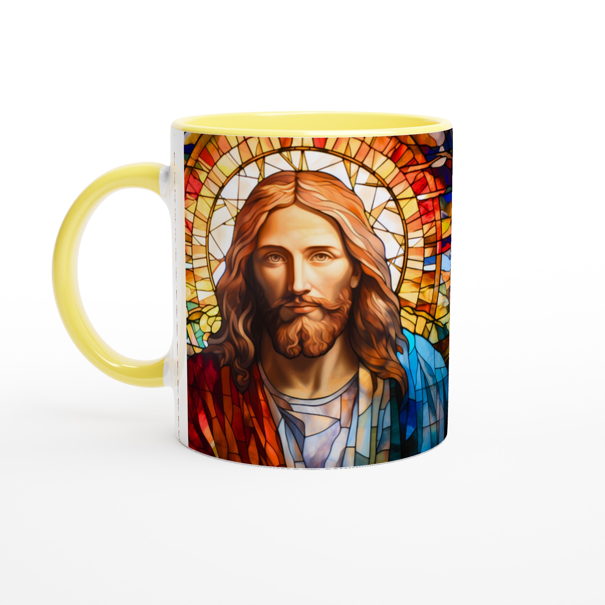 Jesus i målat glas design 11oz Keramisk Mugg – Inspirerande konstverk för din favoritdryck 5 d01ac85e-5fe1-42b8-aa5b-7b2b76cc615c
