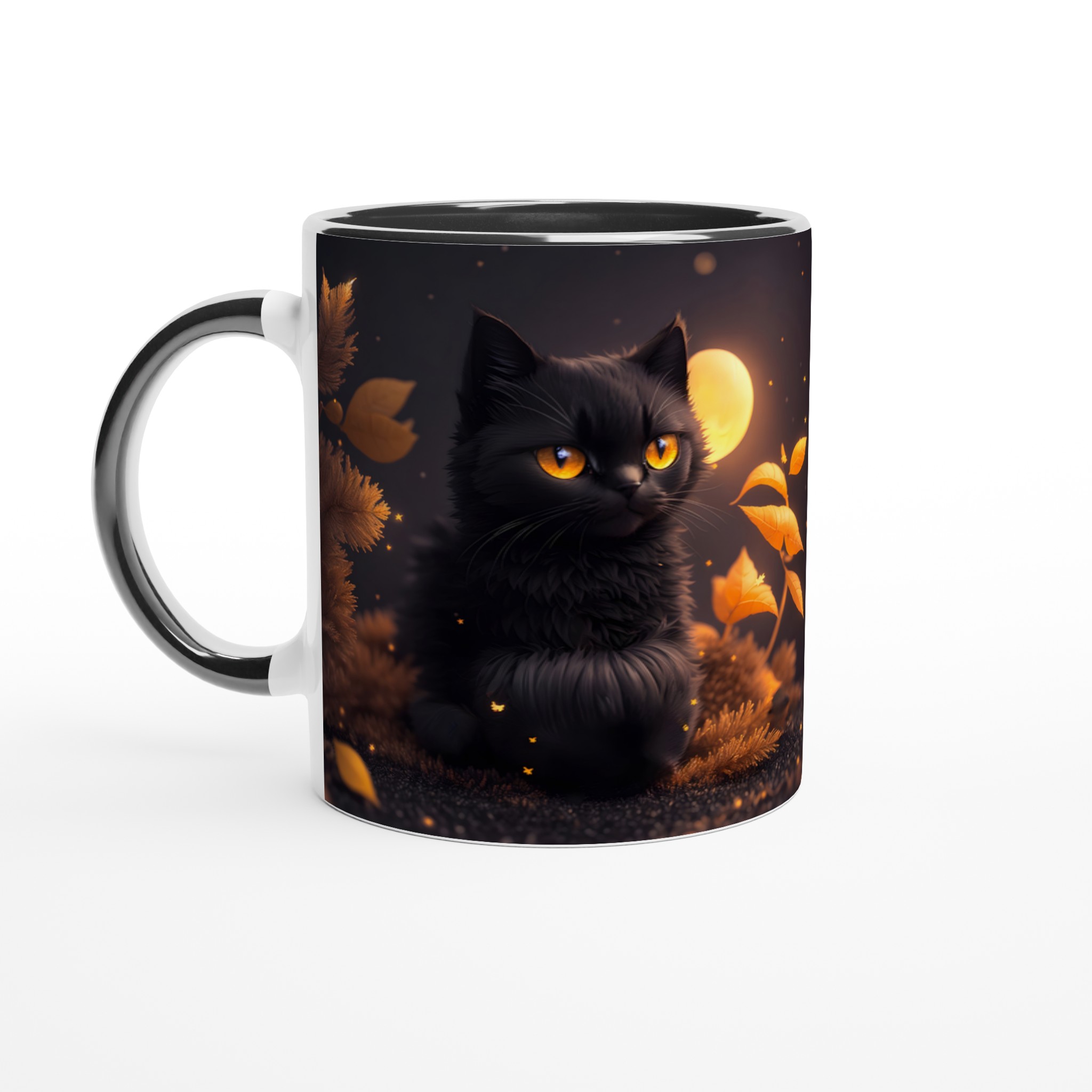 Mystisk Svart Katt Keramikmugg - Gyllene Ögon & Magisk Höstatmosfär, 11oz 7 d1073a57-97a9-460a-b4ff-4b1ce1667b27