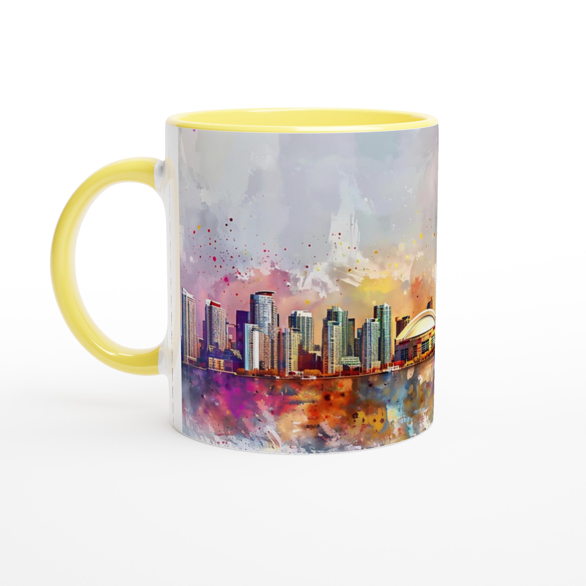Toronto Skyline Watercolor Mugg - Konstnärlig Kaffemugg med Färgstark Stadsutsikt - Välj din färg 5 d13c410c-5357-46d3-95b4-99aa78d55101