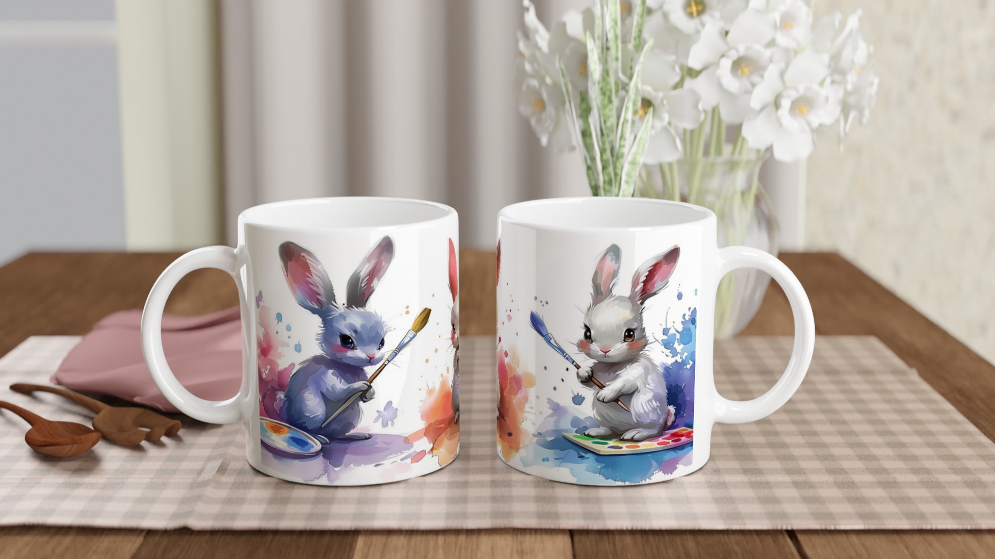 Påskens Charm: Söta Kaninmålare 11oz Keramisk Mugg – Färgglad Konst för Din Fika! 10 d175a24c-830c-46f5-a8d4-a8a52782e811