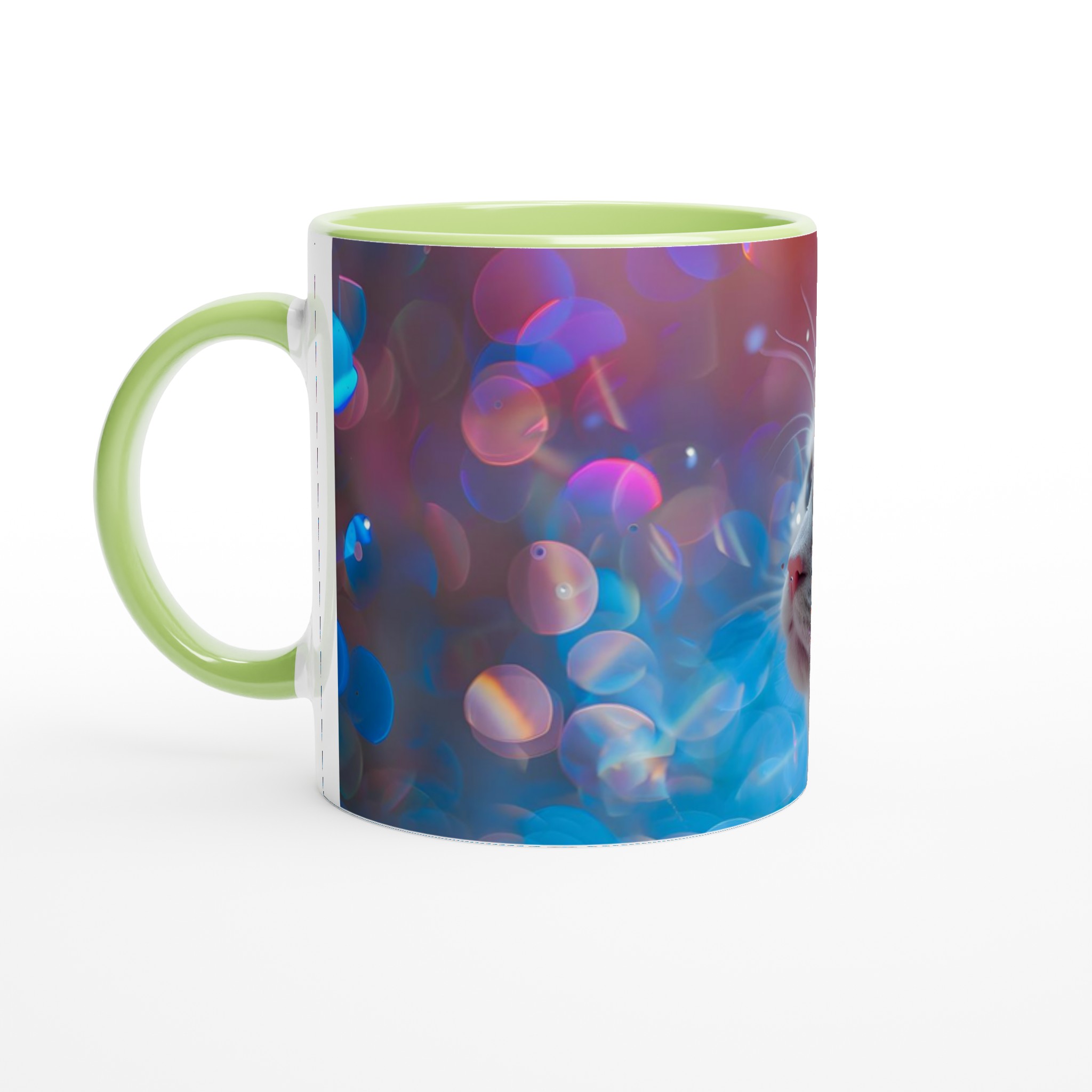 Magisk Kattmugg - Fantastisk Drömvärld i Blått och Rosa - 11oz Keramisk Mugg 3 d1d47018-7107-4070-be0d-94c7612bd845