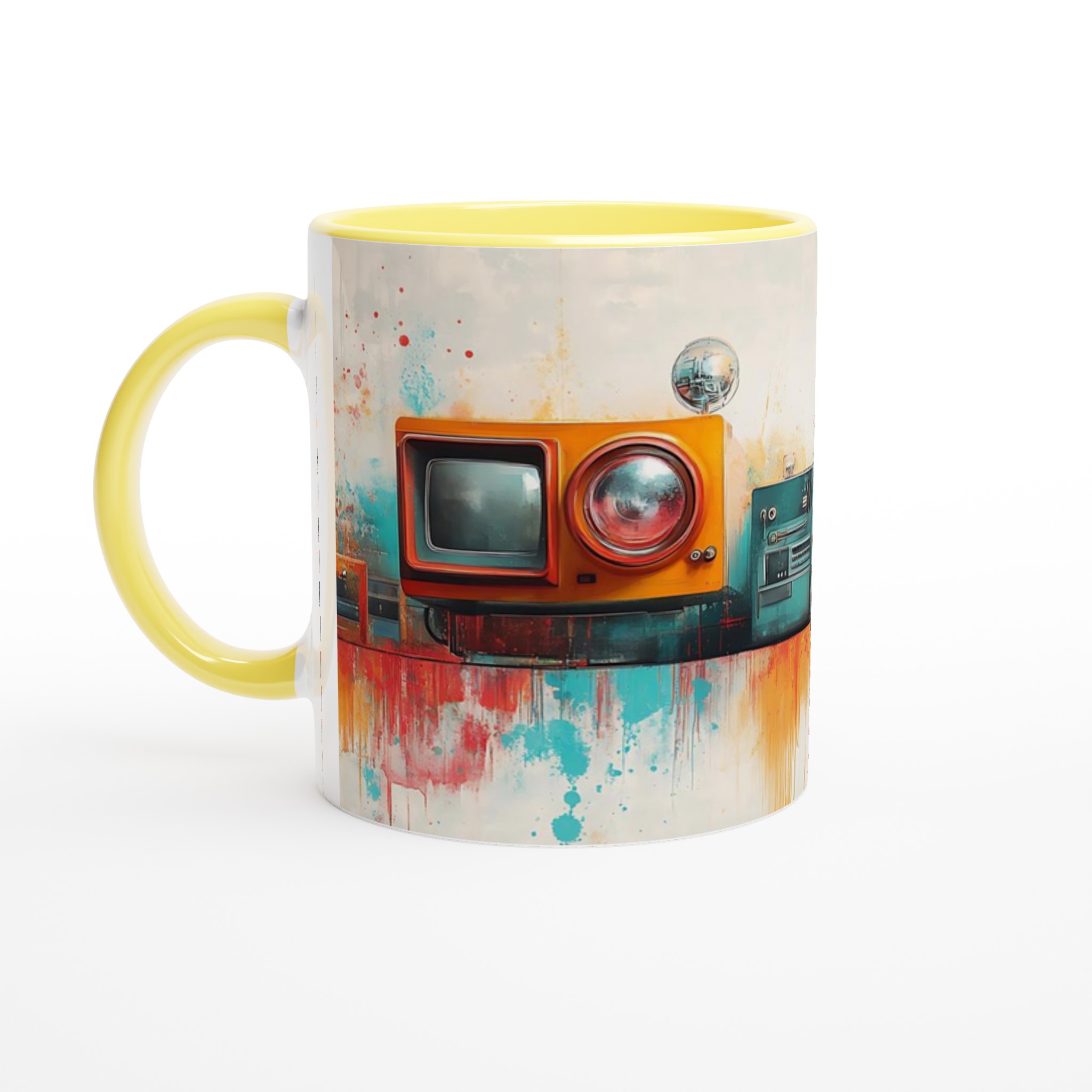 Retro Tech Fusion 11oz Keramisk Mugg – Konstnärligt Tryck & Färgstark Design 3 d20d7fca-eec8-4817-9563-ac1d6ee72e10