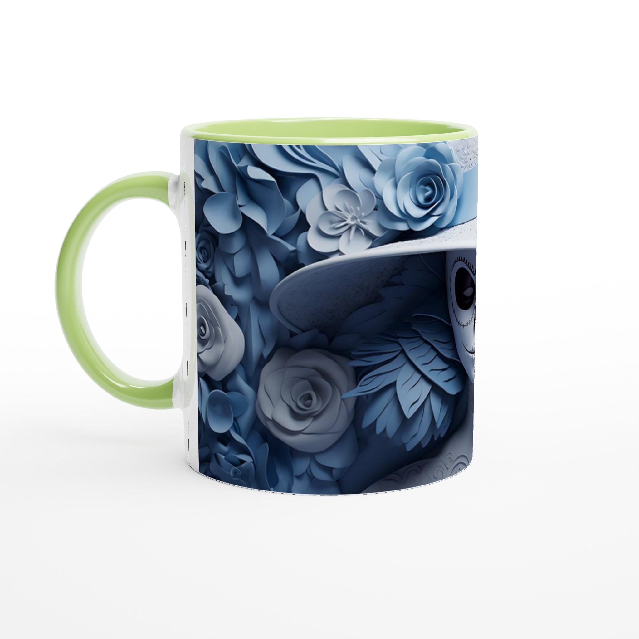 Catrina Chic Kaffemugg – Blå Elegans & Papperskonst Inspirerad Keramik – 11 oz 3 d244d15b-2b3b-4153-ba46-bf86dca33c82