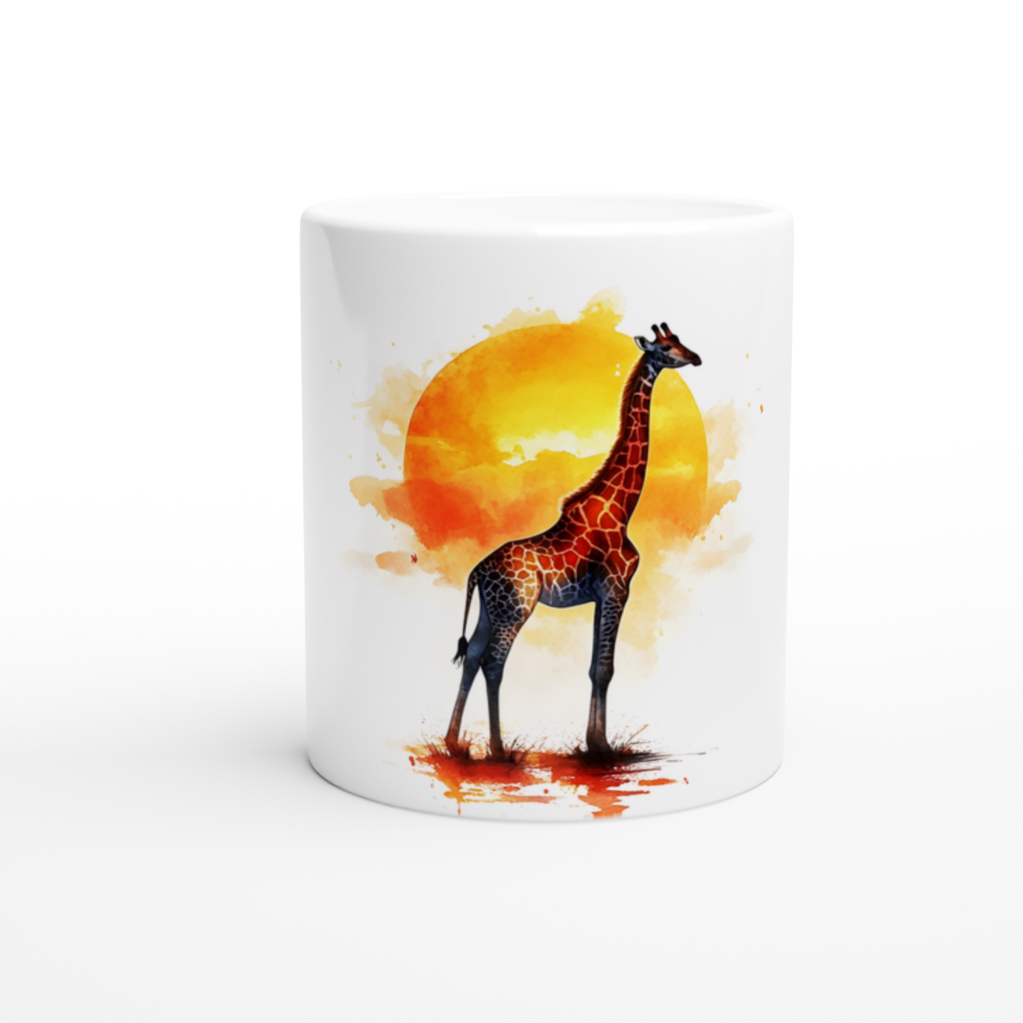 Akvarell Giraff Mugg – Levande Solnedgångstema, 11oz Premium Keramisk Kaffemugg i Flera Färger 8 d2a59d07-45bc-4795-bc5d-f8d0bef05c1f