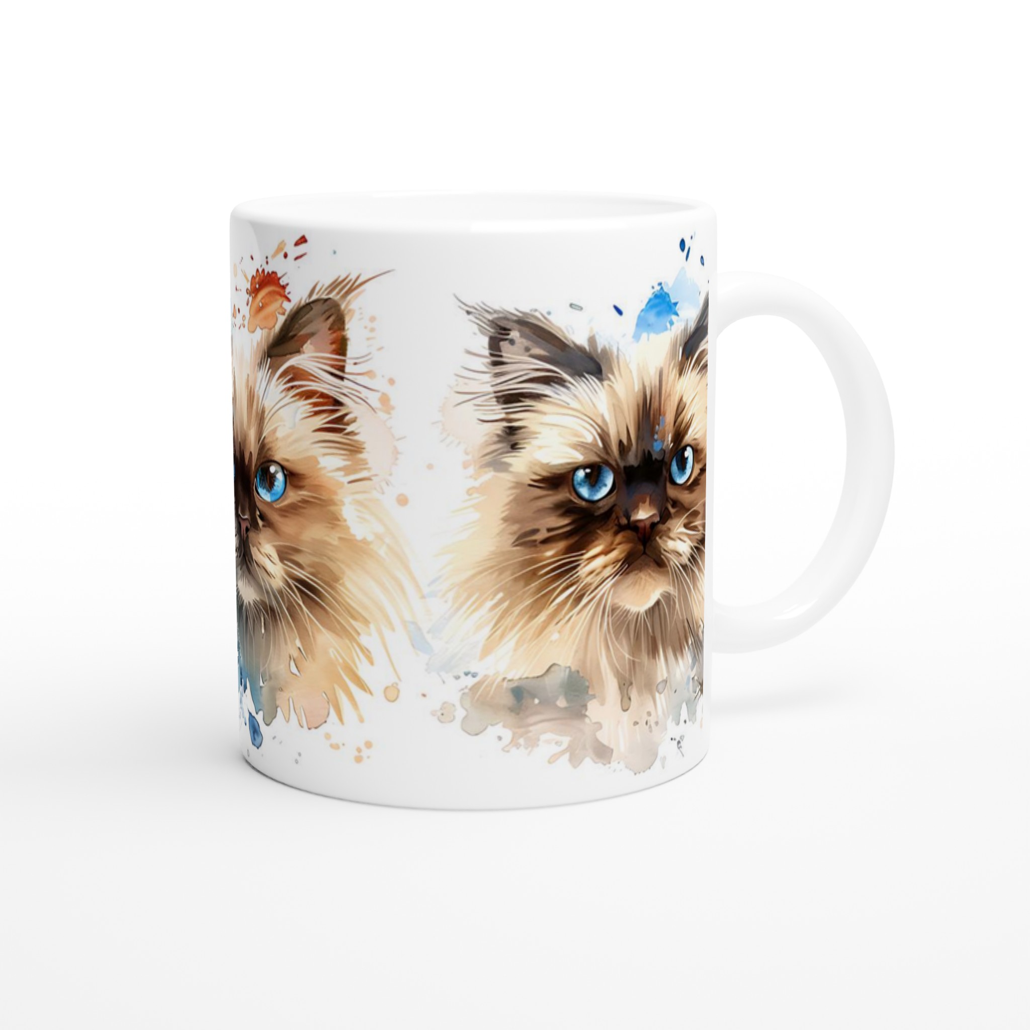 Akvarell Kattmugg - Blåögd Skönhet i Mjuk Design, 11oz Keramik 9 d2ace7b8-aafb-47fa-ba5c-64b8d5eed902