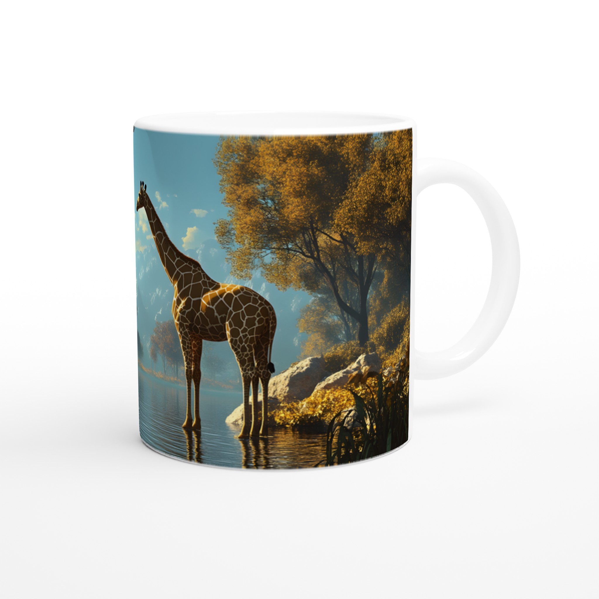 Majestätisk Giraff Vid Bergsjö – 11oz Keramisk Mugg i Valfri Färg 9 d2e7700b-3b96-4a3f-9c73-ee493b0e5dcd
