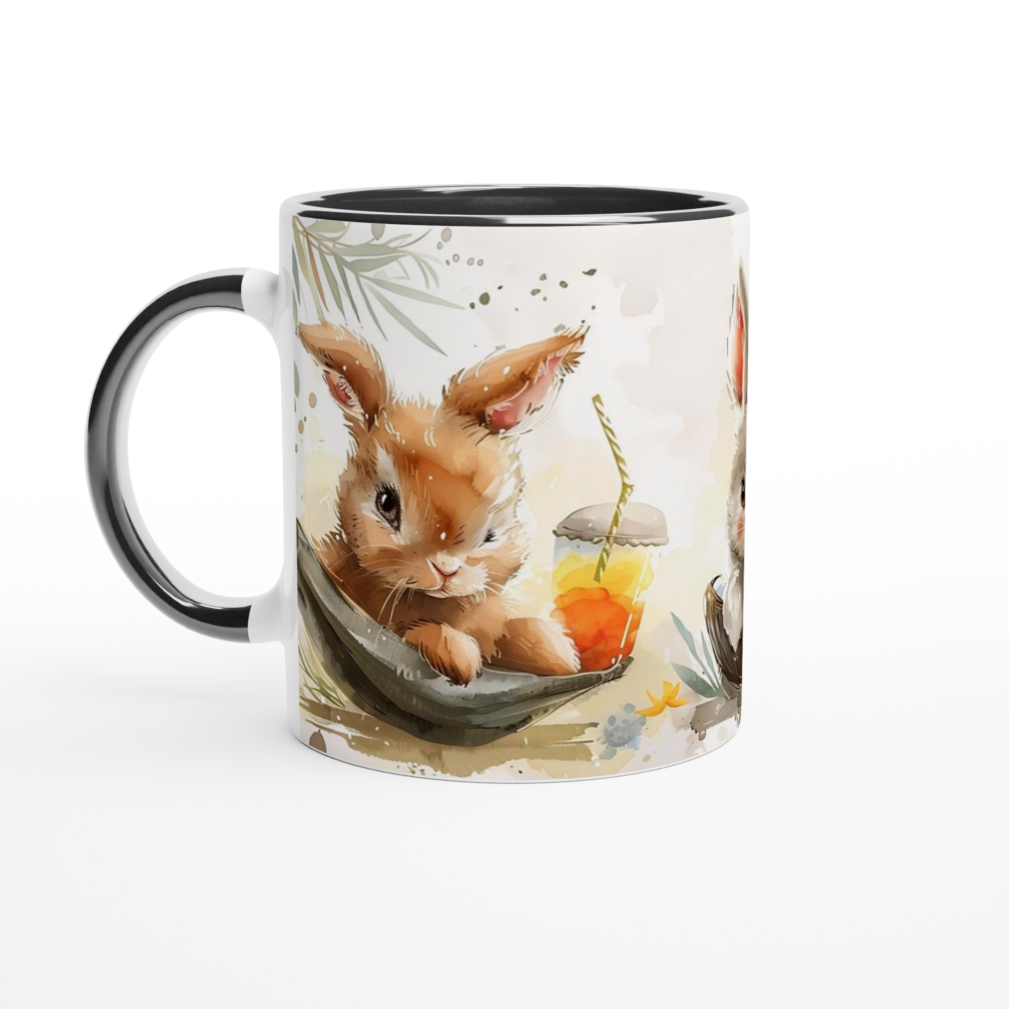 Söta Kanin Vänner Keramikmugg - Charmig Akvarelldesign för Kaffe & Te i Flera Färger 7 d3210625-9a86-406e-a832-3af0e019e47d
