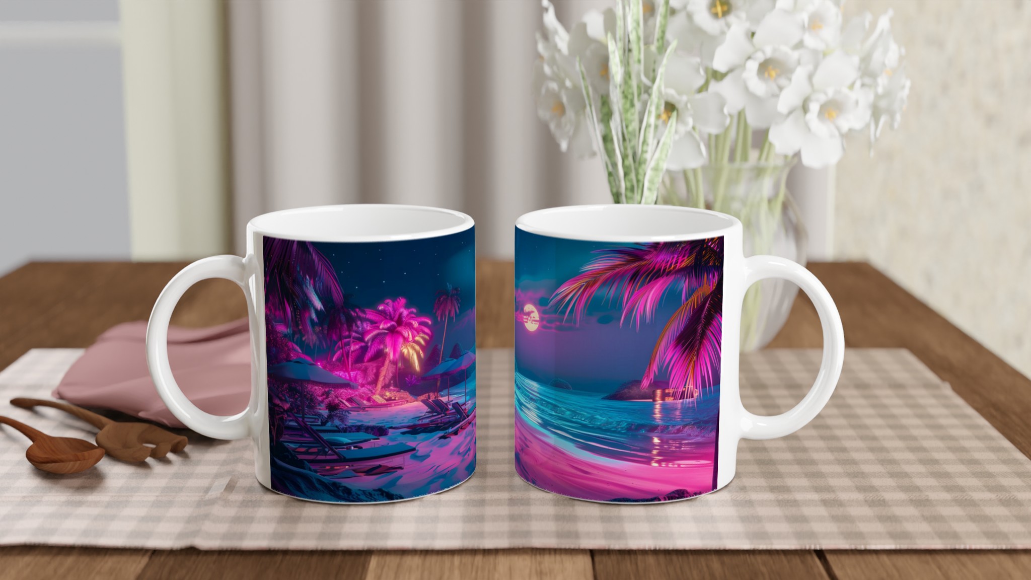 Neon Sunset Beach Keramikmugg – Vibrerande Retro-Vibbar för Din Favoritdryck, Välj Din Färg! 10 d38181f8-6448-4655-a1cc-d3e125ade1e5