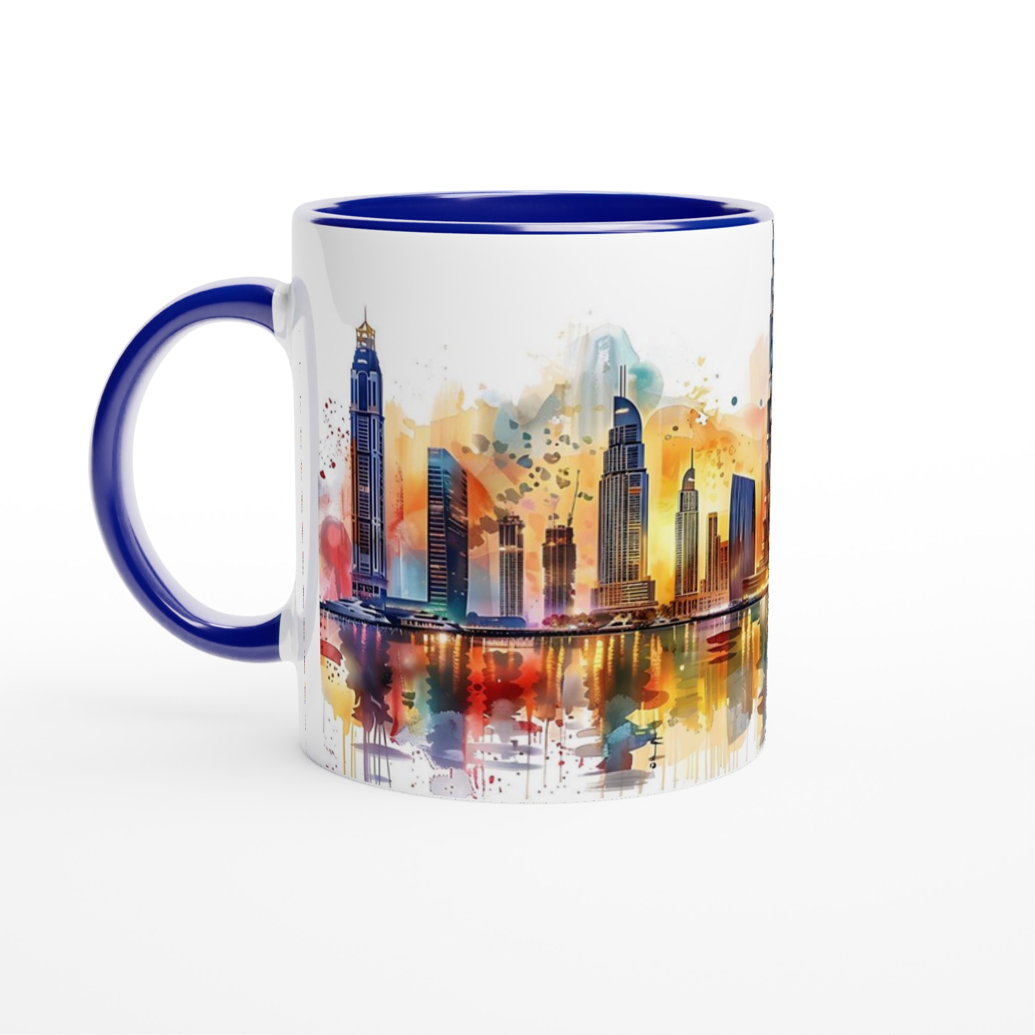 Dubai Skyline Akvarell Mugg - Färgstark Stadsutsikt för Din Kaffestund, Välj Bland Flera Fina Färger 4 d3a1b842-8a64-49bd-a2e1-2cb7a66a429a