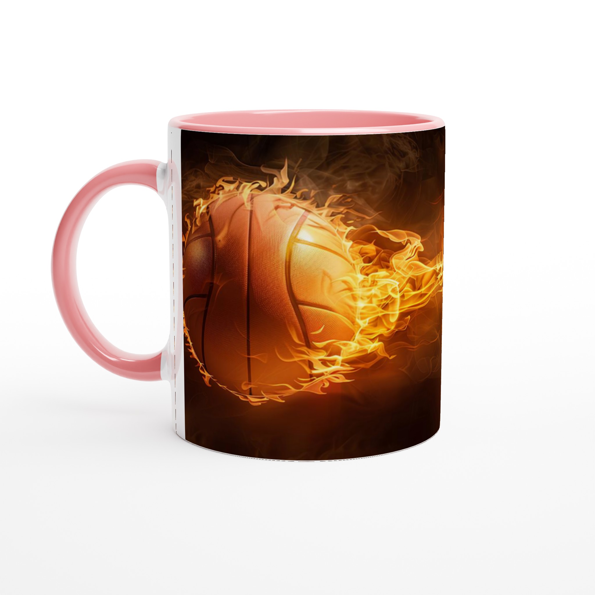 Flaming Basketboll Keramikmugg - Eldig Sportdesign i Valfri Färg, 11 oz 6 d3e23267-f26c-4804-b34f-7411509ef692