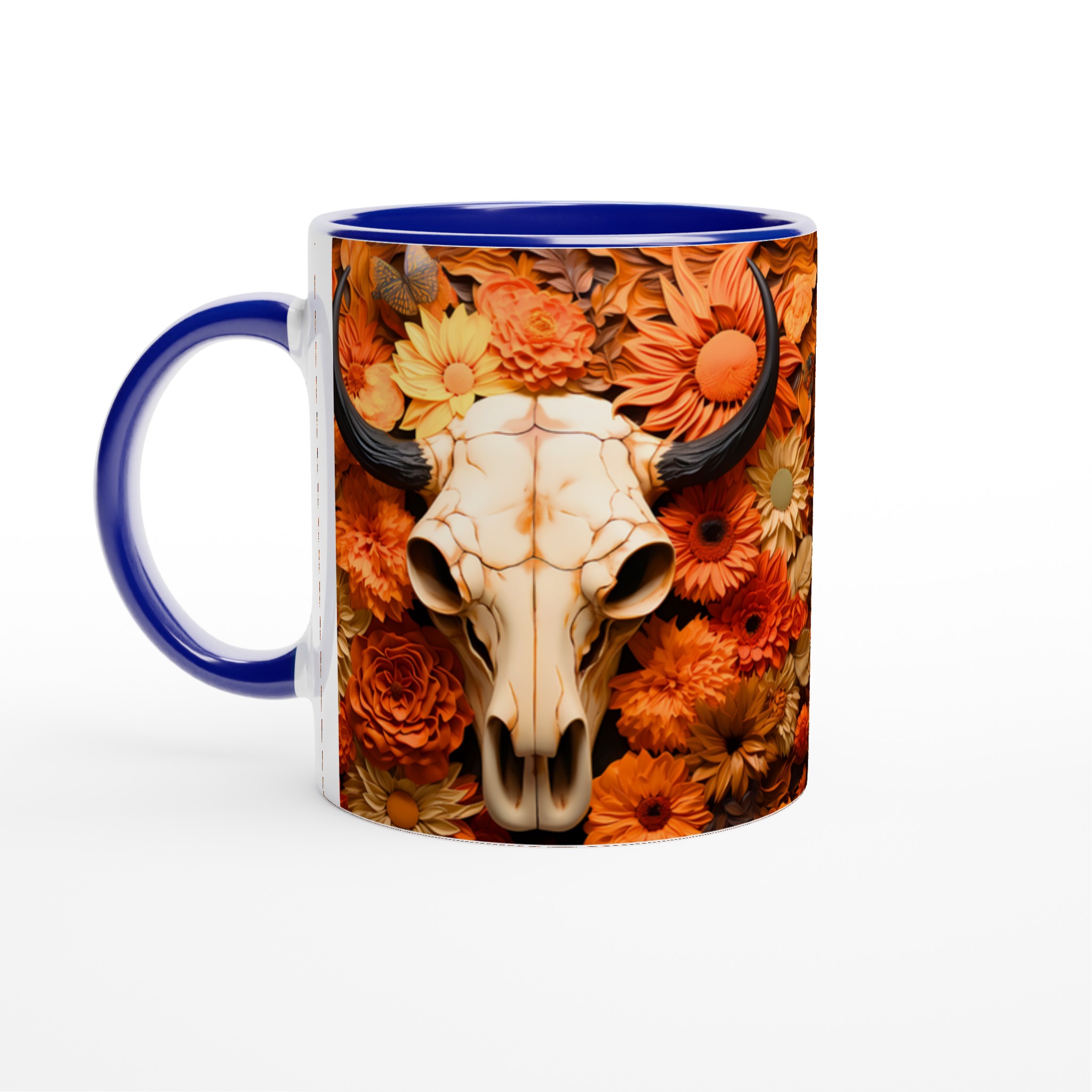 Bohemisk Blomster & Buffalo Skalle Keramisk Mugg – 11 oz Premium Design för Kaffeälskare 4 d3ec8ecf-6ff8-420b-a317-8cea6860c33d