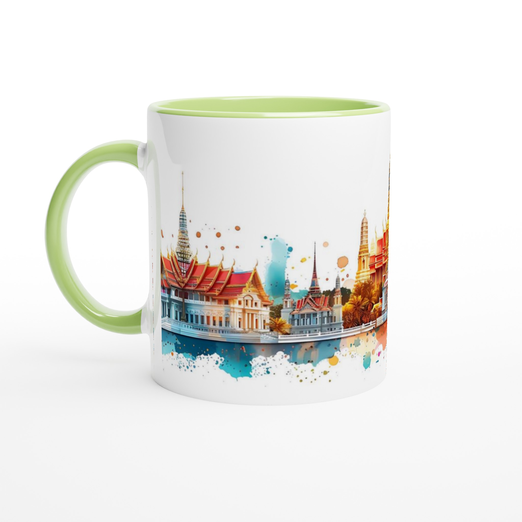 Bangkok Skyline Akvarell Mugg - 11oz Keramikmugg i Valfri Färg, Diskmaskinsäker & Livfull Design 3 d413cf24-af30-4218-9d96-3ceb25b3e8f4
