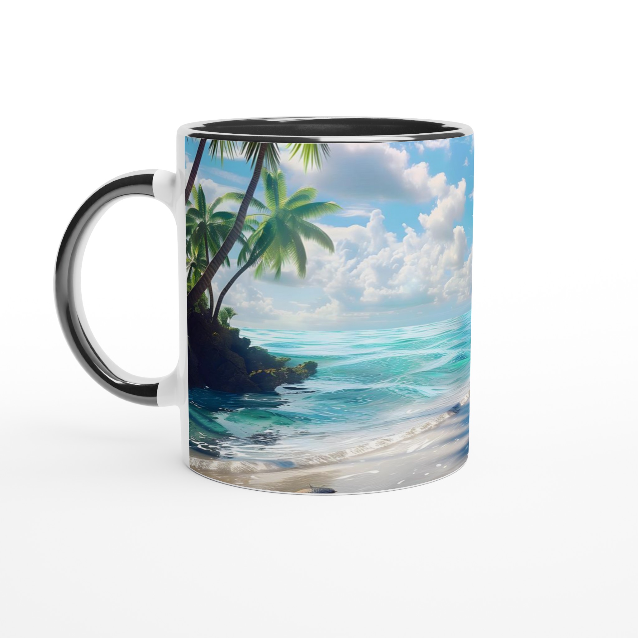 Tropisk Strand Mugg - 11oz Keramisk Mugg med Palmträd och Blått Hav 4 d471723a-7fe9-4c2a-a54e-afcf53bf25cd