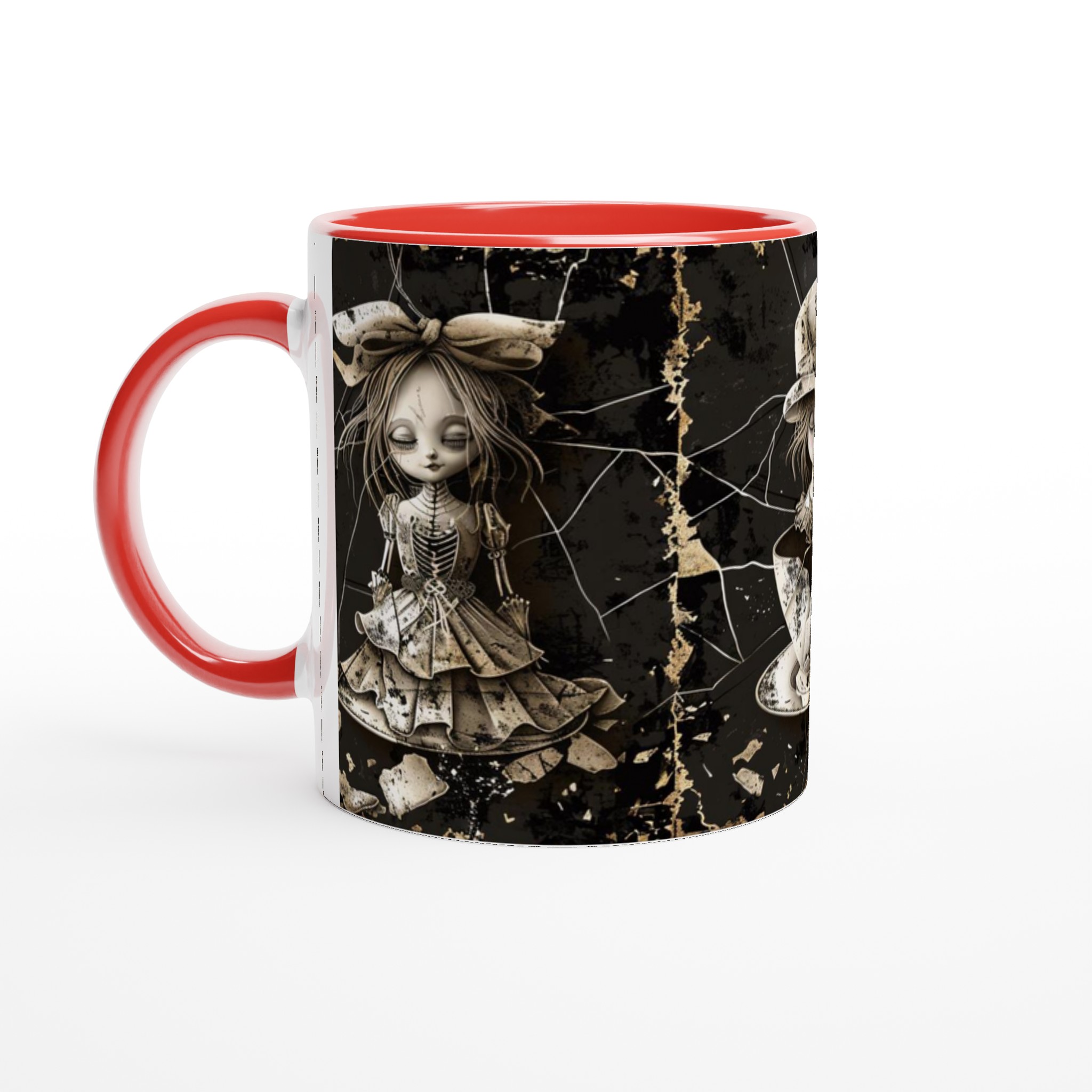 Vit 11oz keramisk mugg med gotiskt bruten dockstil i din favoritfärg 2 d471c61b-4f7e-44ce-a6a2-633fd35aeea2