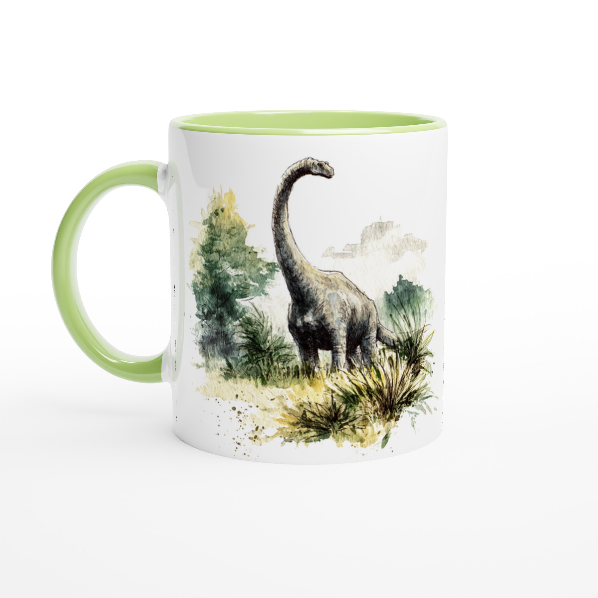 Förhistorisk Vattenfärg: Dinosaurie Mugg – Din 11oz Keramikmugg i Valfri Färg! 3 d4a2e59c-eb55-41c2-bd44-7d002eac29d1